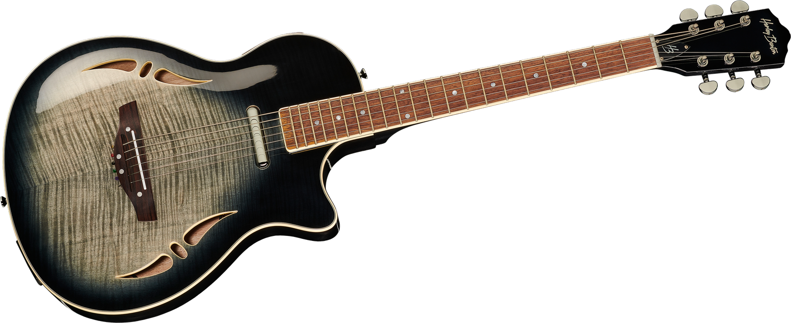 Westerngitarre E-Gitarre Harley Benton Custom Line Nashville-Steel von vorne