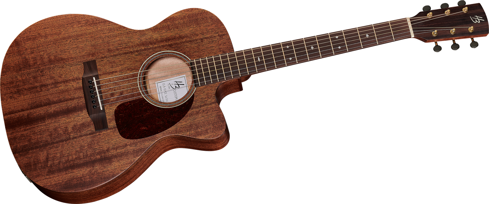 Westerngitarre aus Mahagoni Harley Benton CLA-15MCE SolidWood mit Tonabnemervon vorne