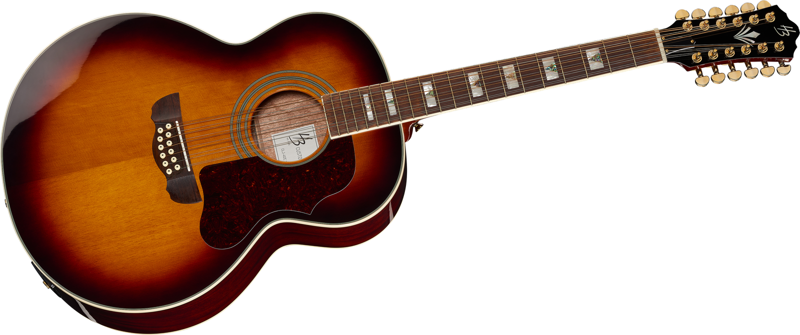 Harley Benton Custom Line CLJ-412E SB jumbo 12-string guitar, front view