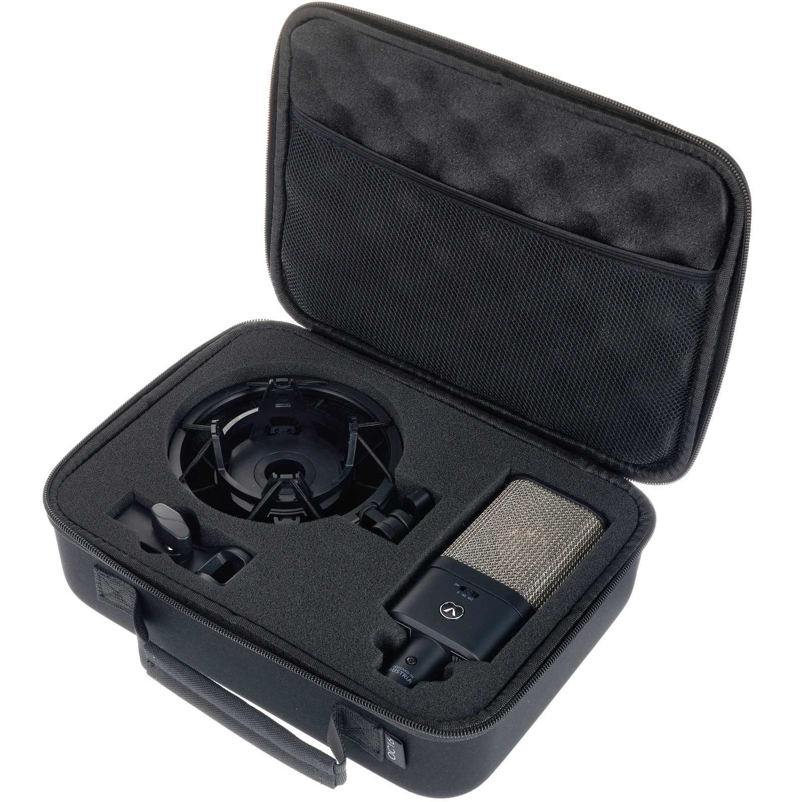 Case with the Austrian Audio OC16 and accessories