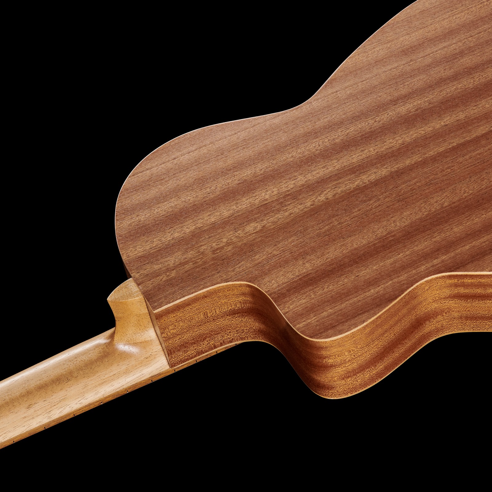 Sapele Mahagoni Korpus der Thomann Gypsy Nylon CE von hinten