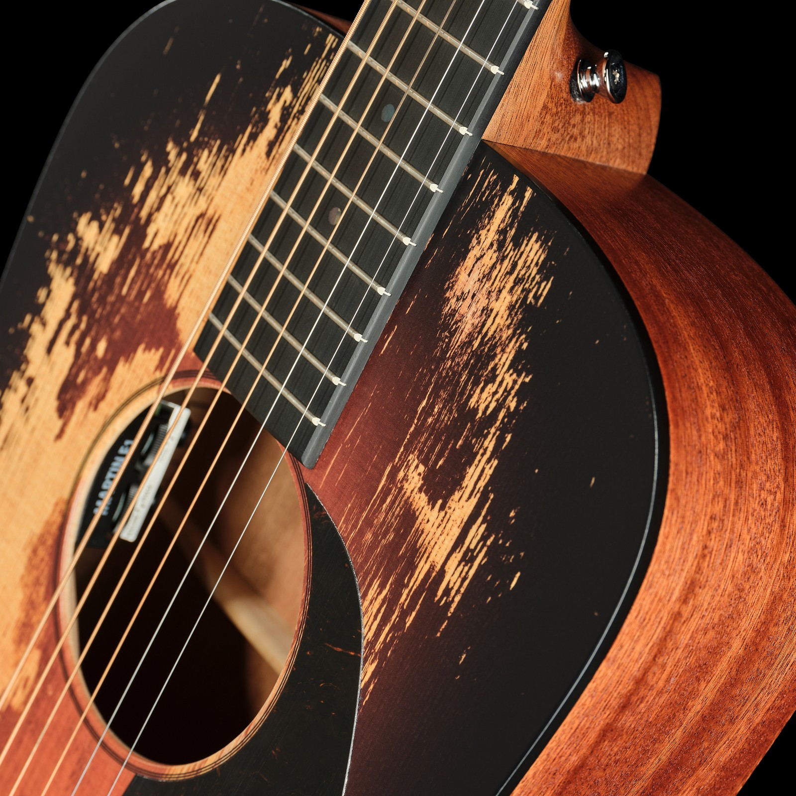 Fichtendecke der Martin Guitar D Jr E Street Legend Burst Westerngitarre