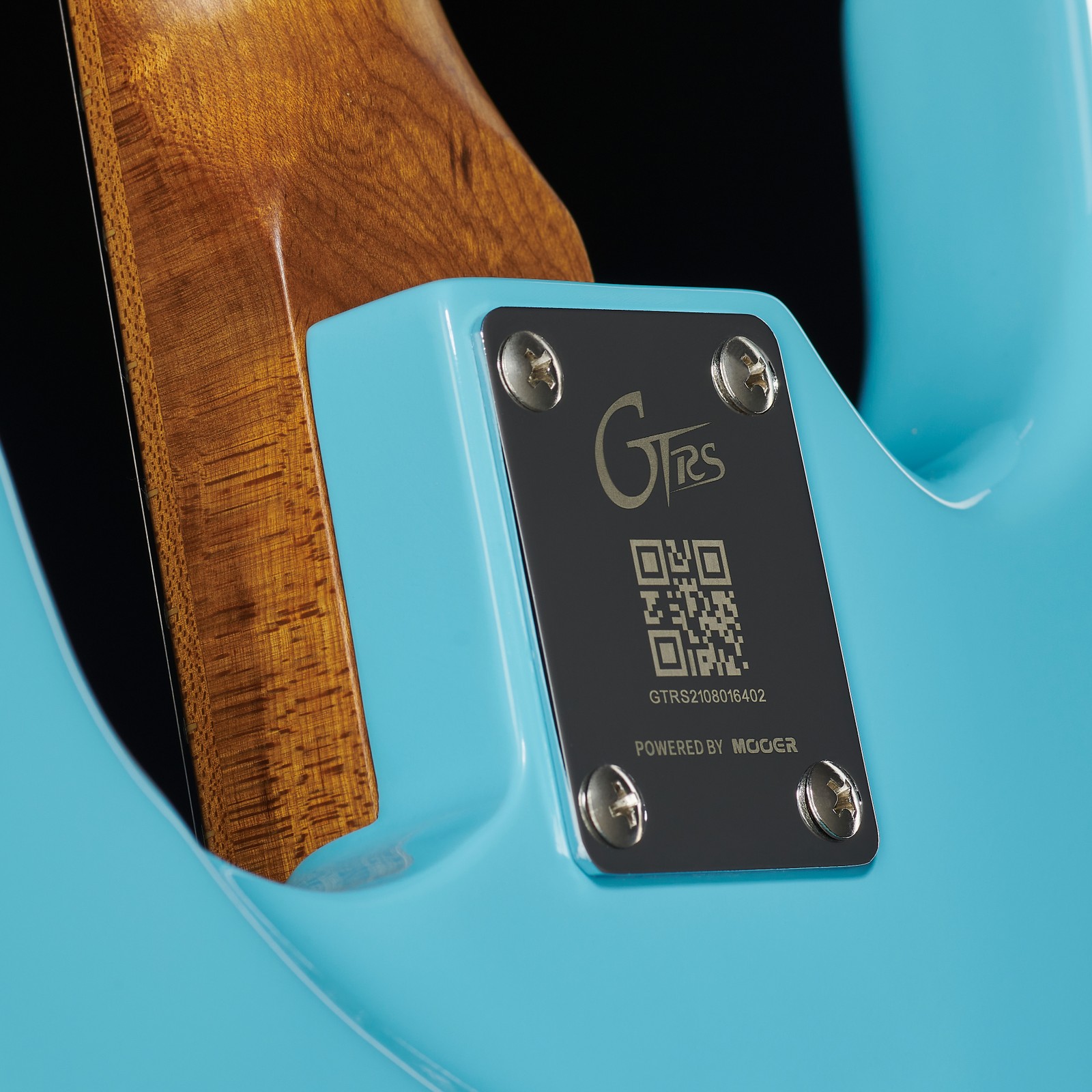 GTRS neck joint and roasted maple neck, front view