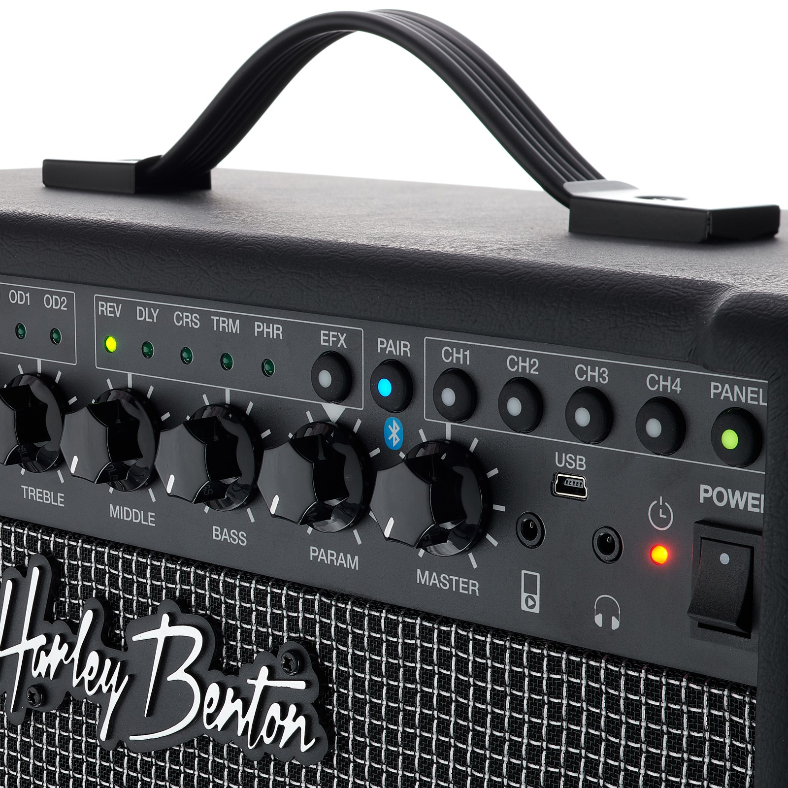 Controls on the Harley Benton HB-20MFX Electric guitar modelling combo