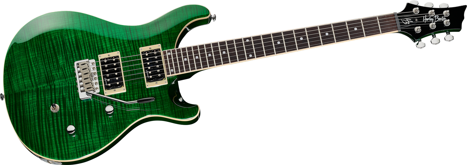 Grüne E-Gitarre Harley Benton CST-24T Emerald Flame