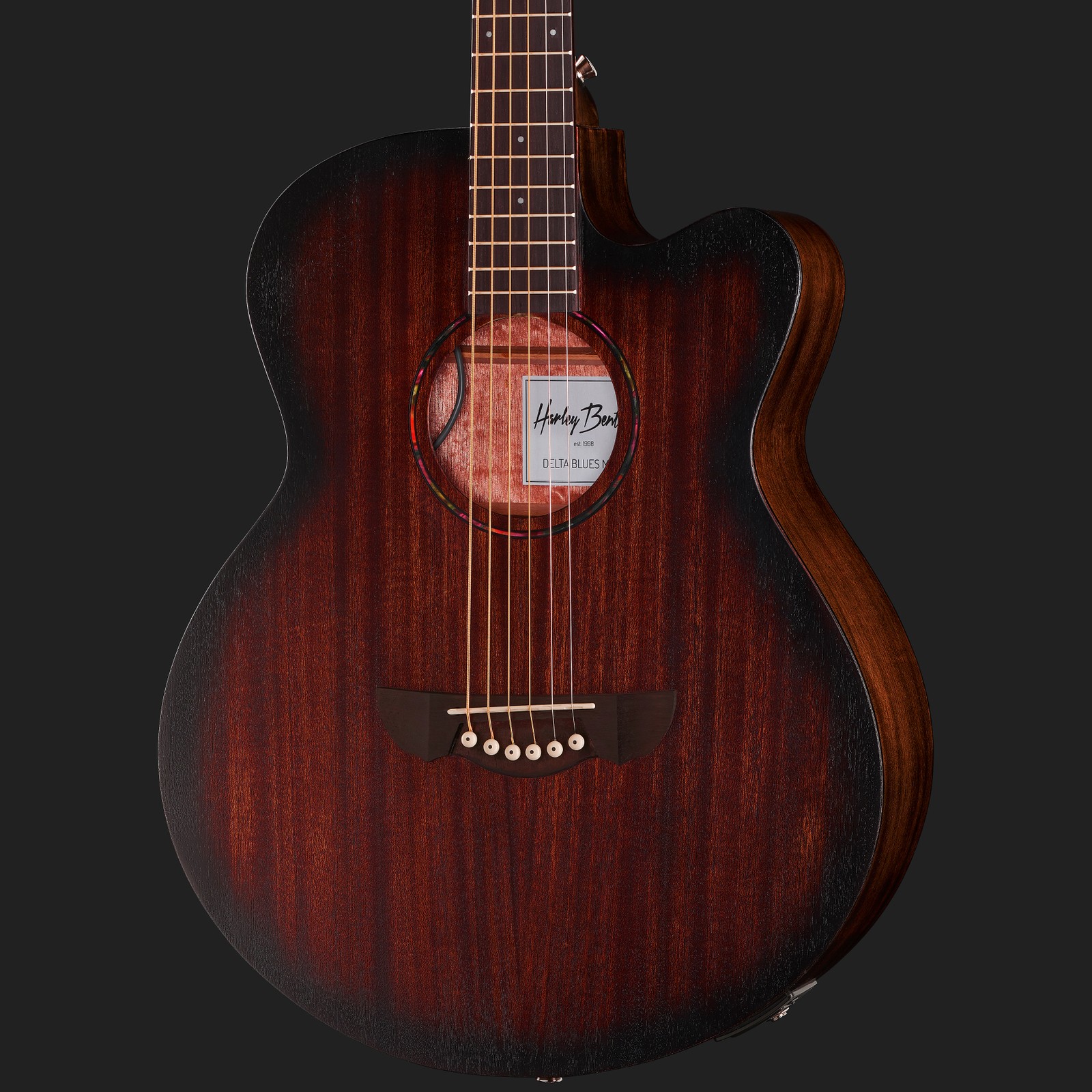Corps de la guitare acoustique Harley Benton Delta Blues MJCE avec micro