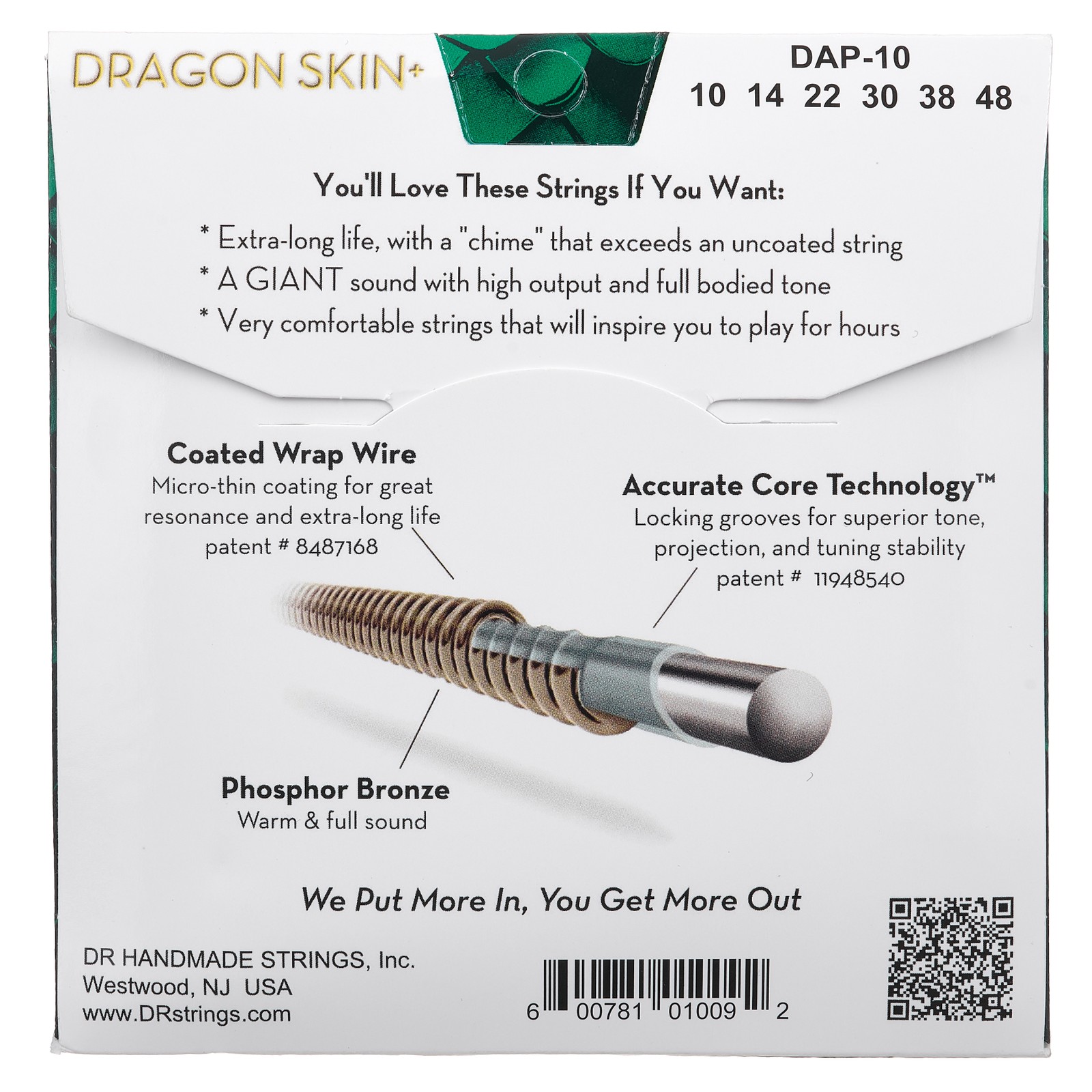 Verpackung der DR Strings Dragon Skin+ DAP-10/48 Coated