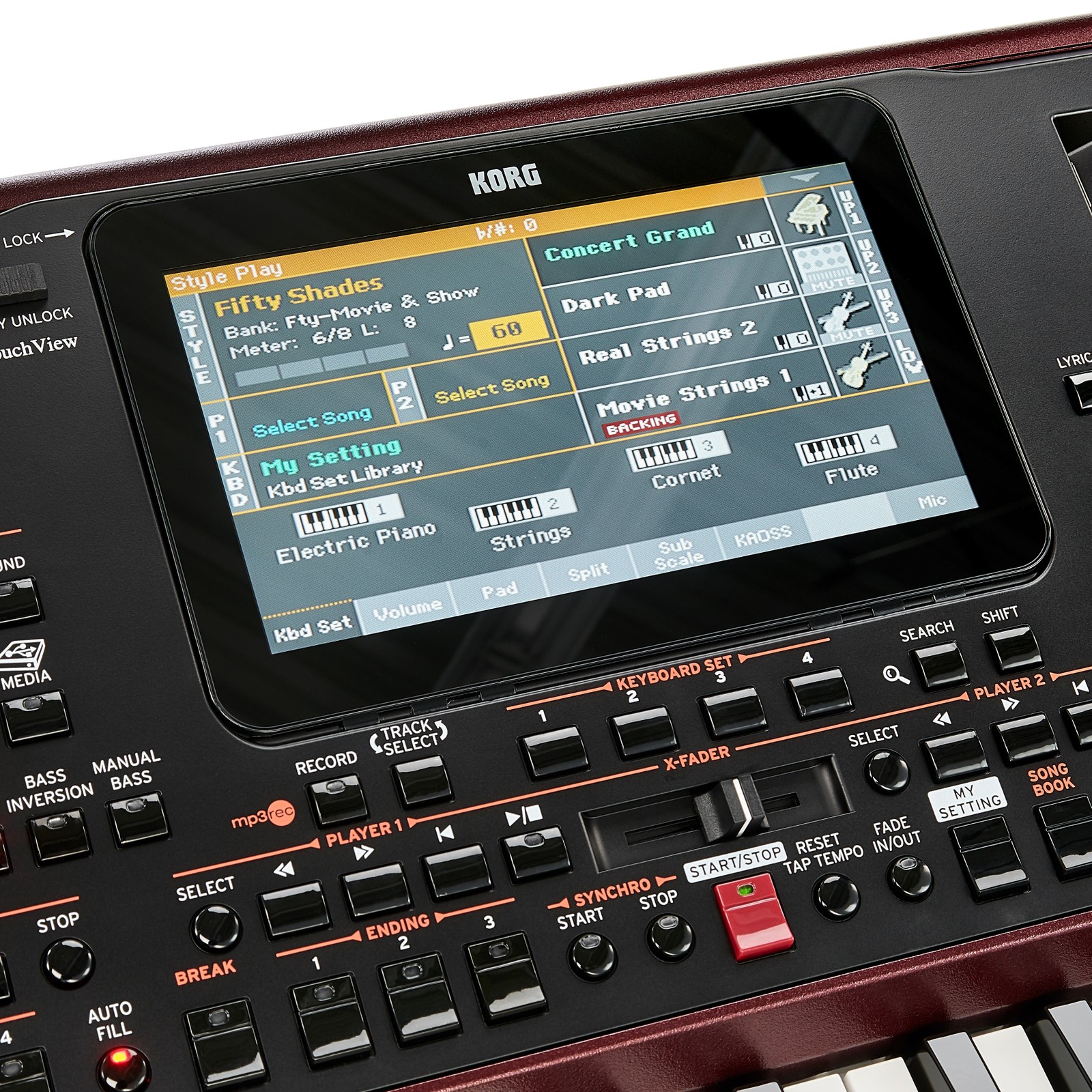 Display on the Korg PA-1000 keyboard