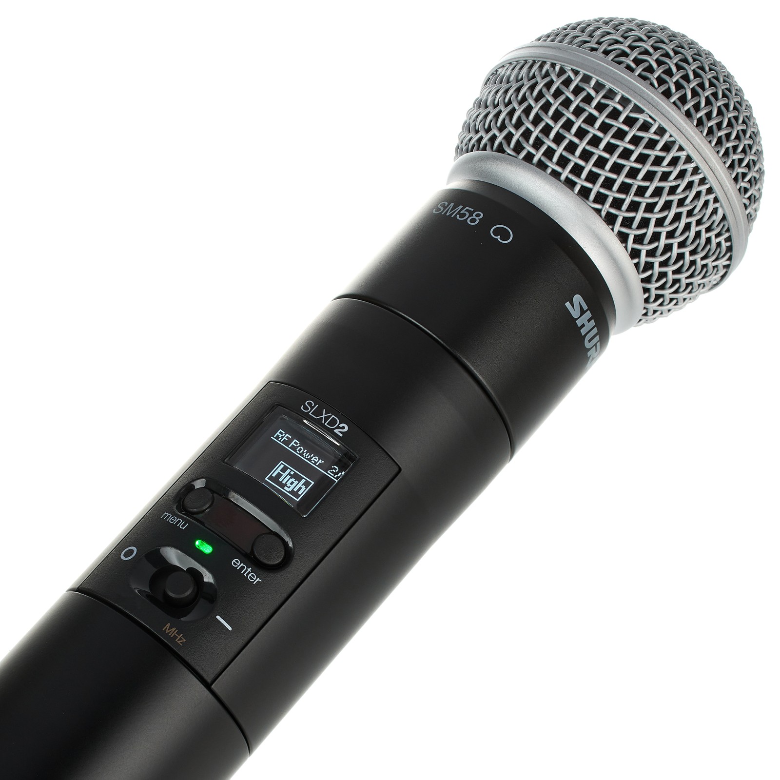 Display des Handsenders Shure SLXD2/SM58 H56
