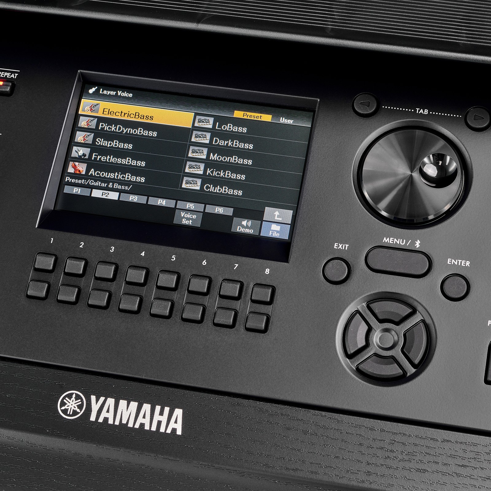 Yamaha DGX-670 schwarz Nahaufnahme Display Klaviatur
