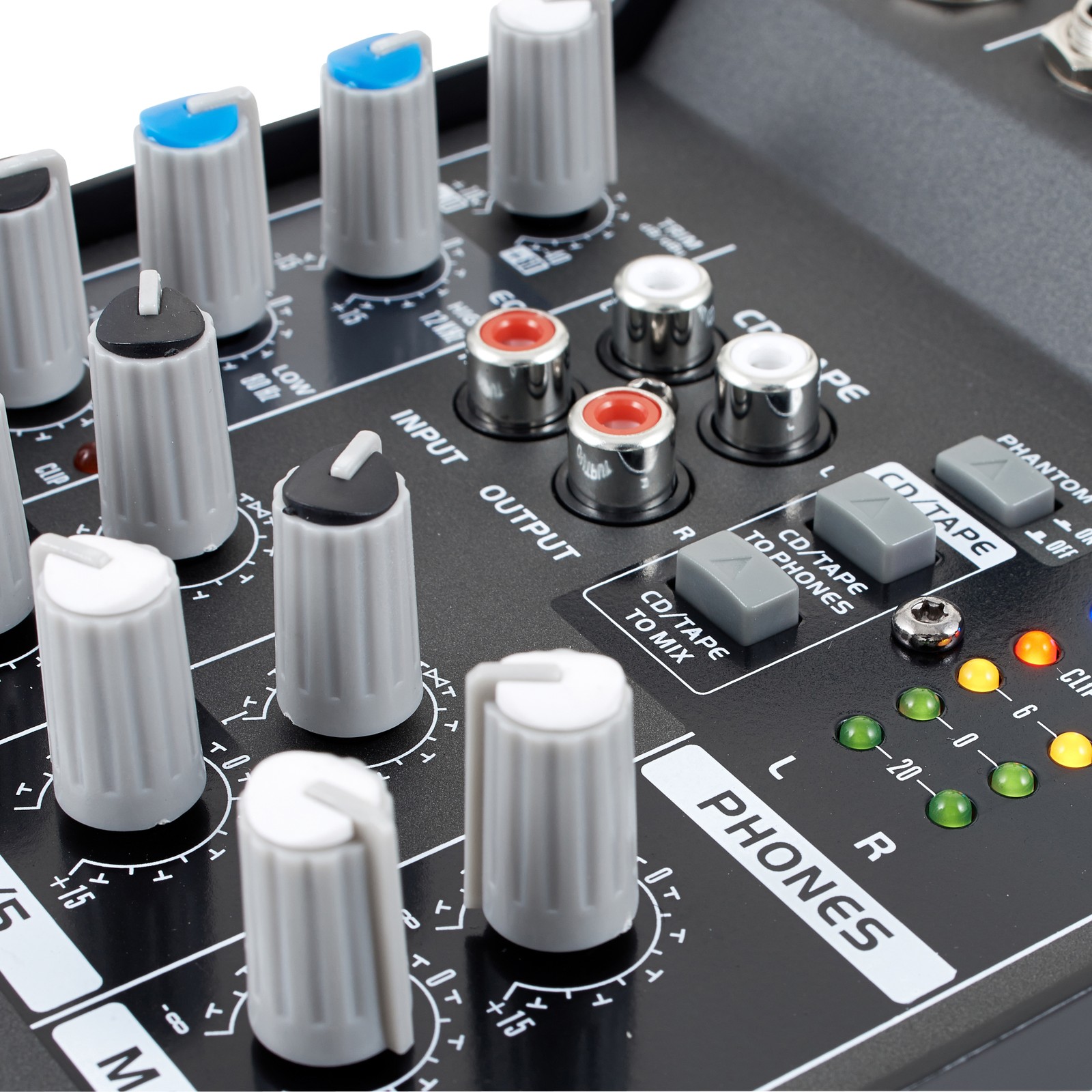 the t.mix 502 mini-mischpult Pegelanzeige