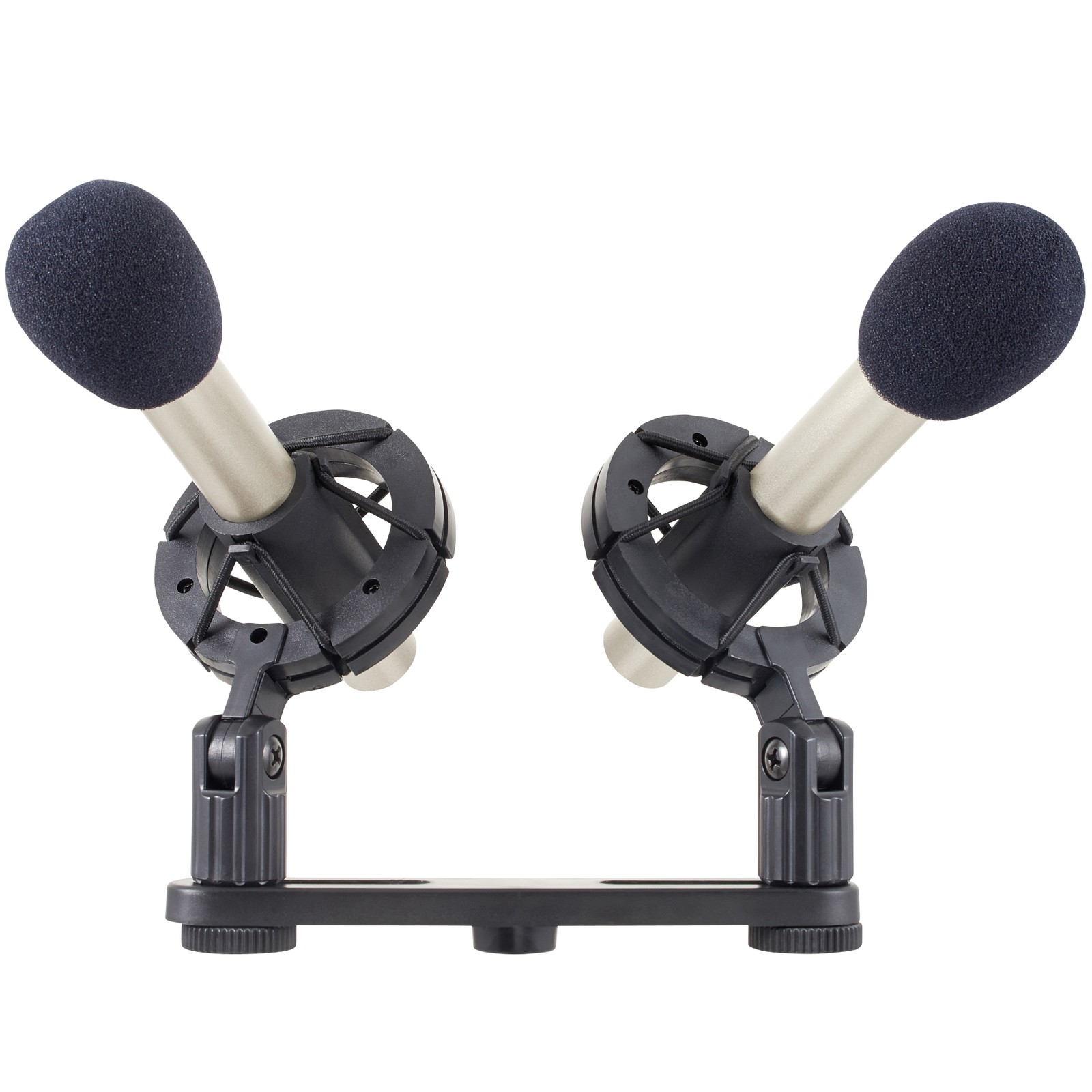 t.bone SC 140 condenser microphone stereo set with windscreen on stereo rail