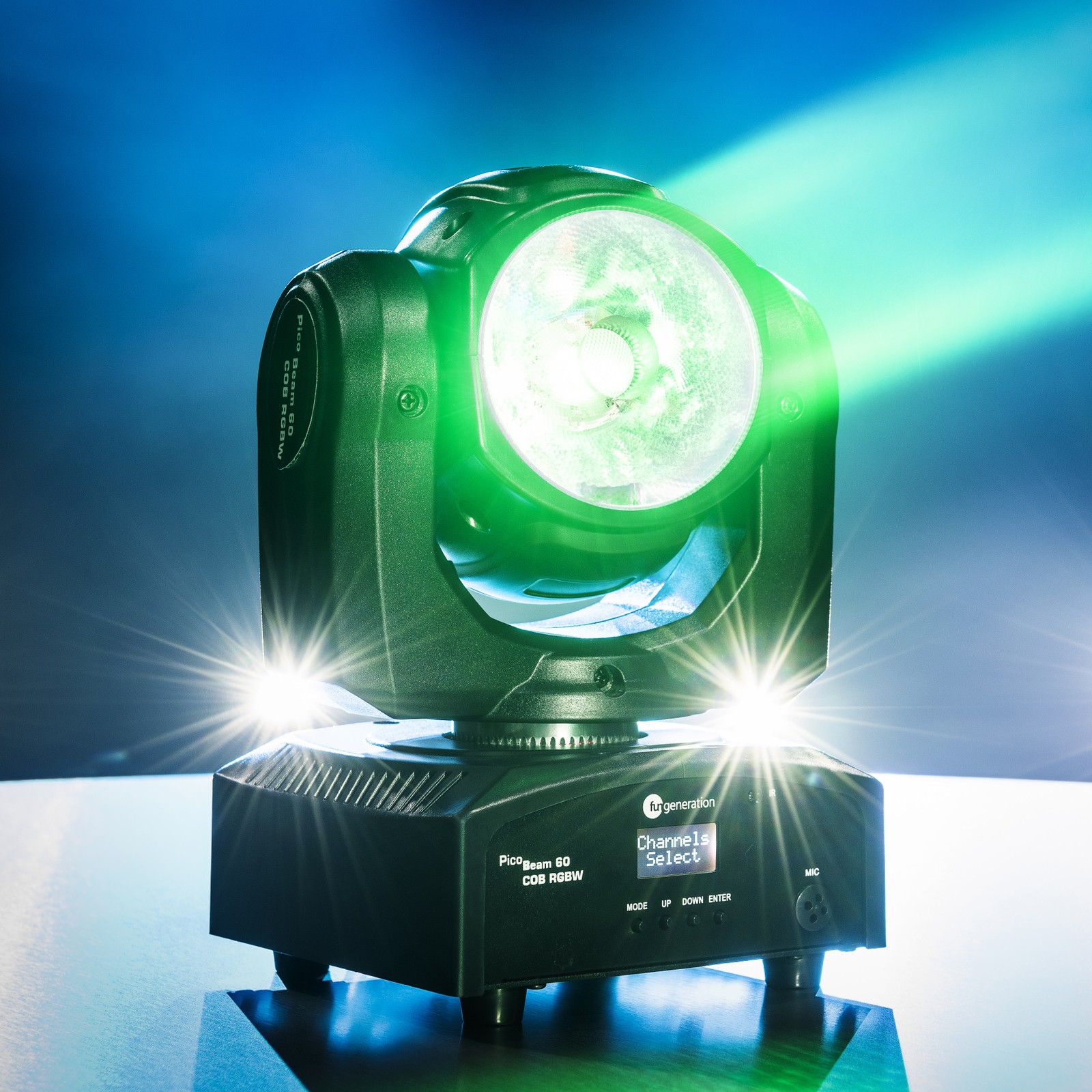 Fun Generation PicoBeam 60 COB RGBW Beam Moving Head with RGBW COB in action