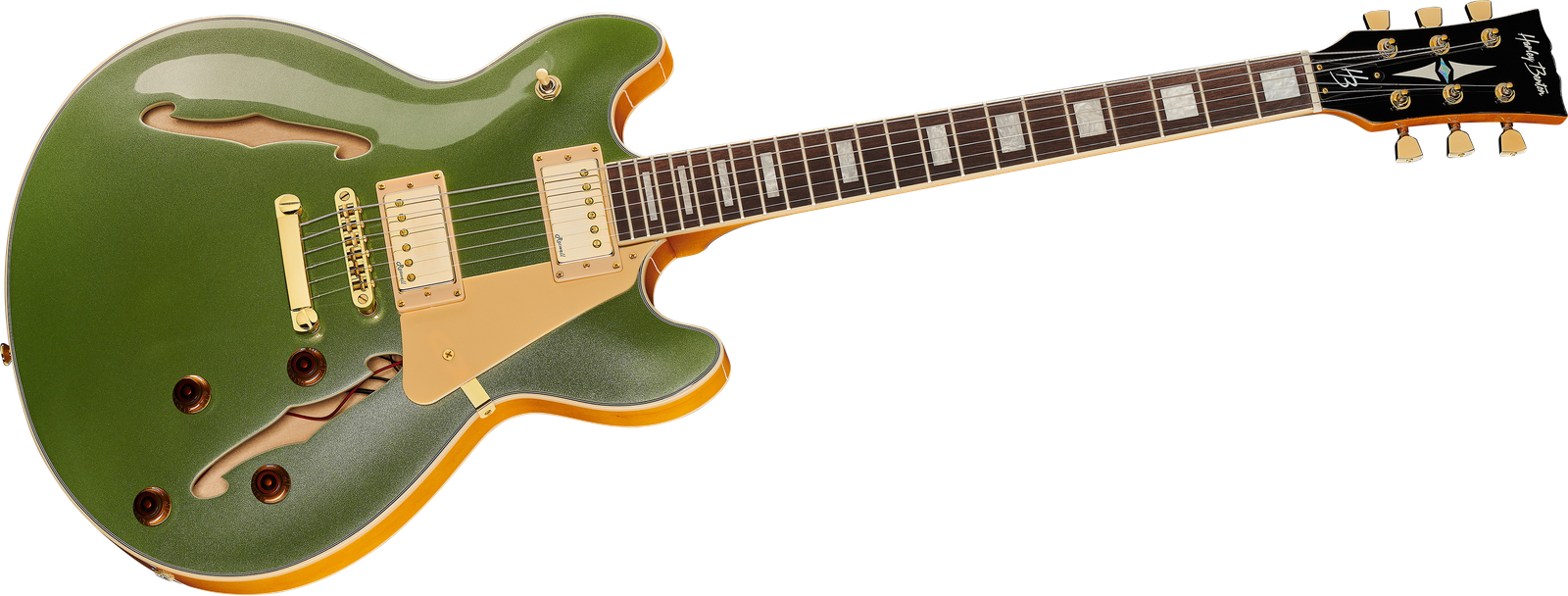 Harley Benton HB-35Plus Metallic Green von vorne