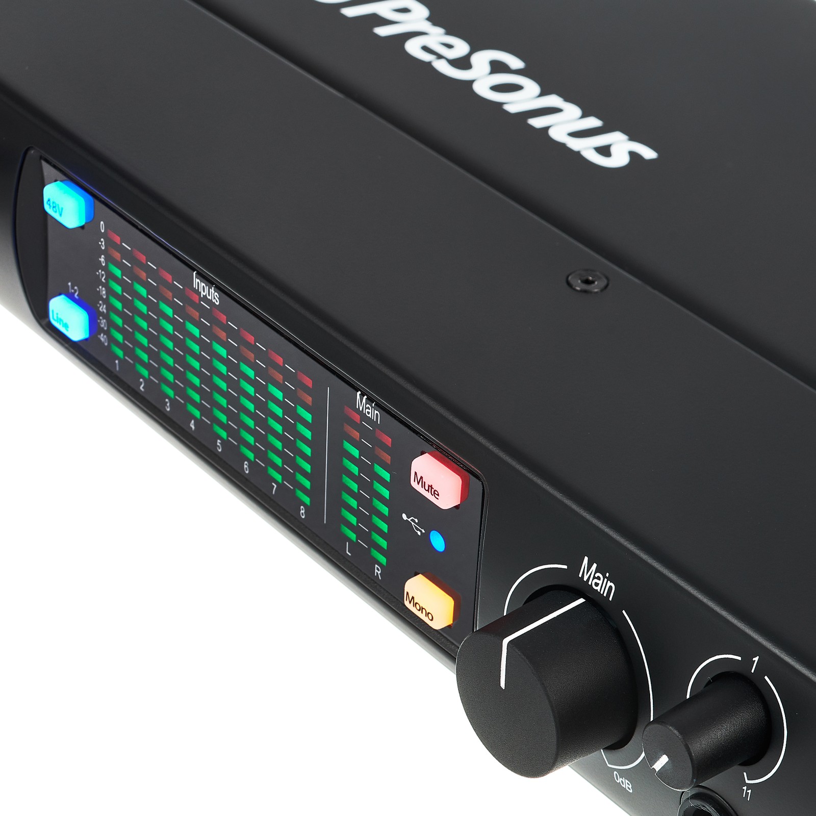 Presonus Studio 1824c USB-C-Audio-Interface, LED-Display