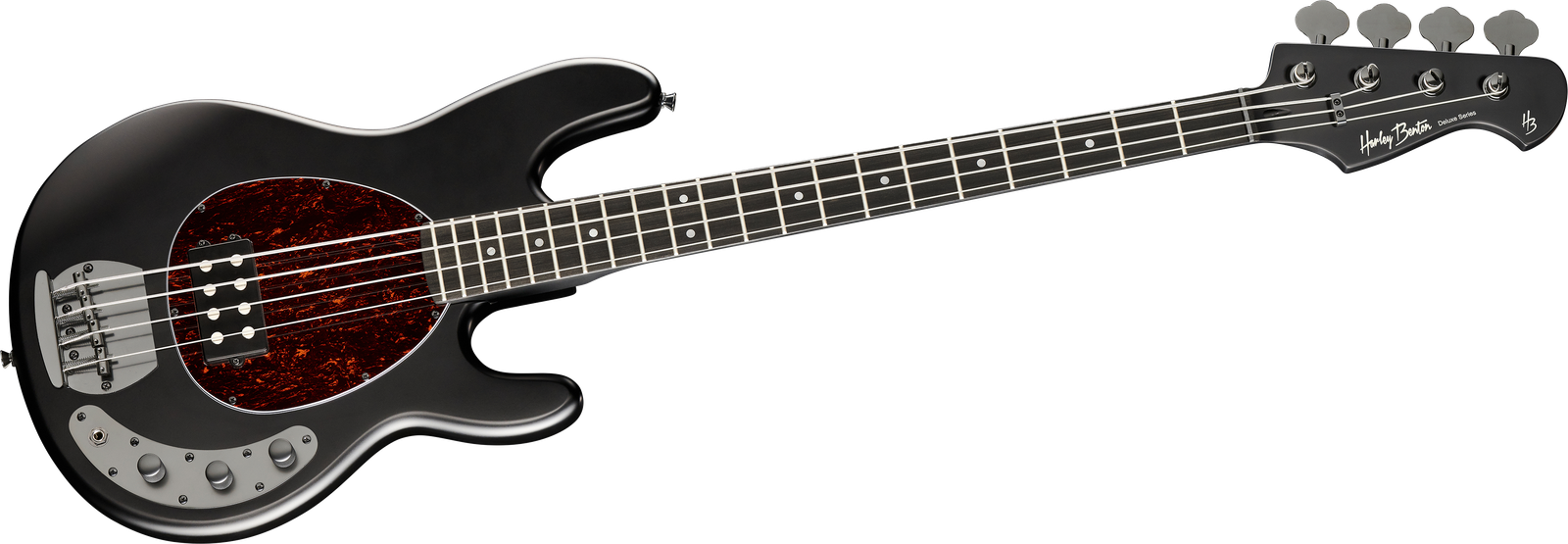 front of the electric bass guitar Harley Benton MB-4 SBK Deluxe Series