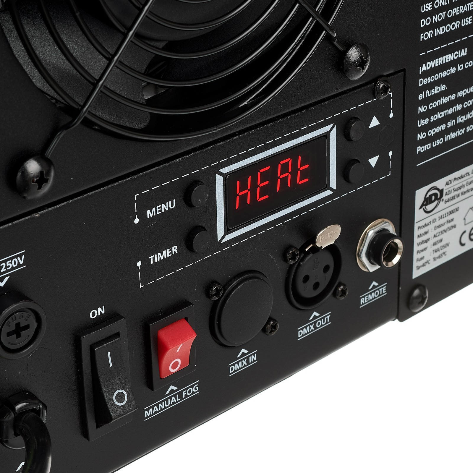 ADJ Entour Faze Bedienelemente und Display