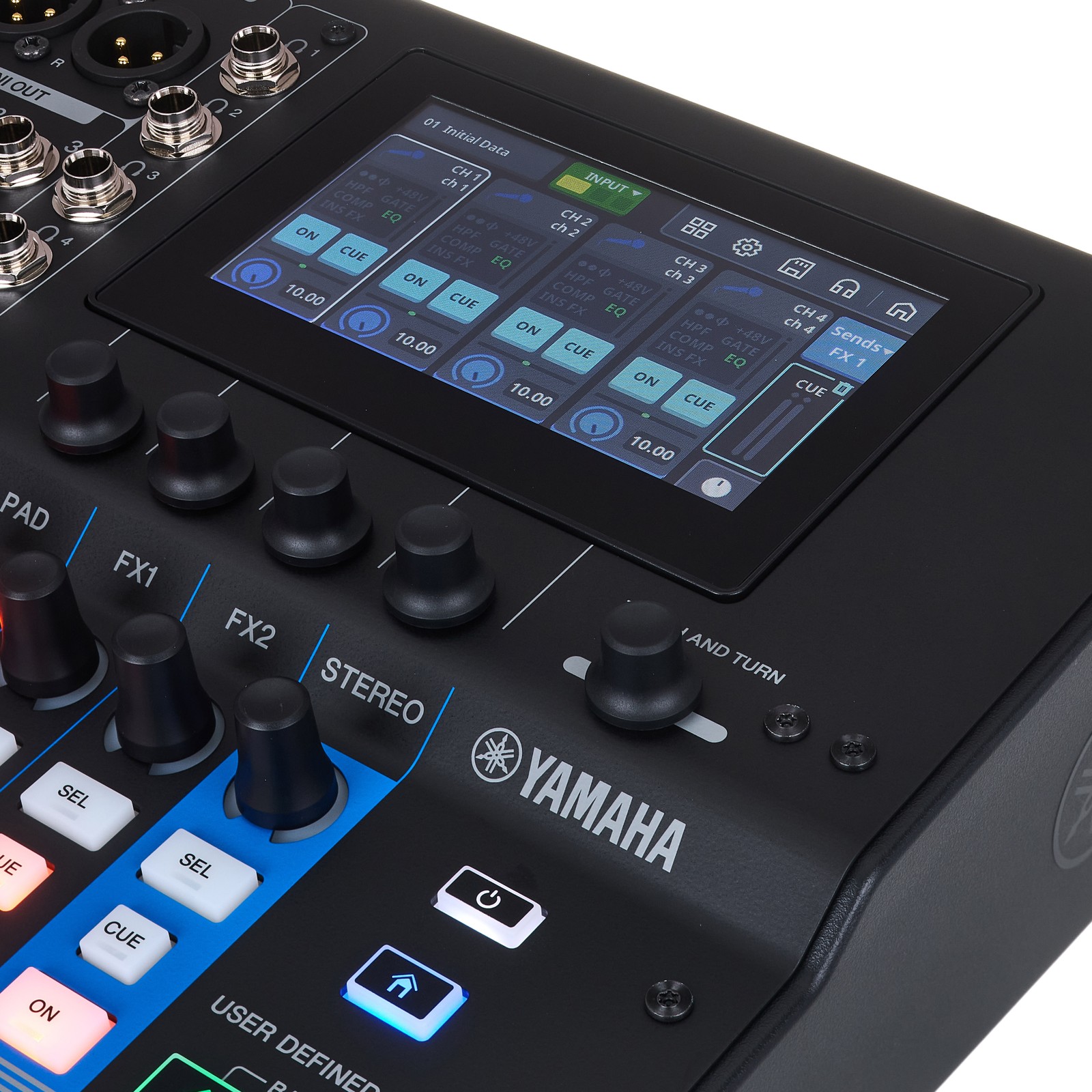 Display on the Yamaha MGX12 Black, digital mixer