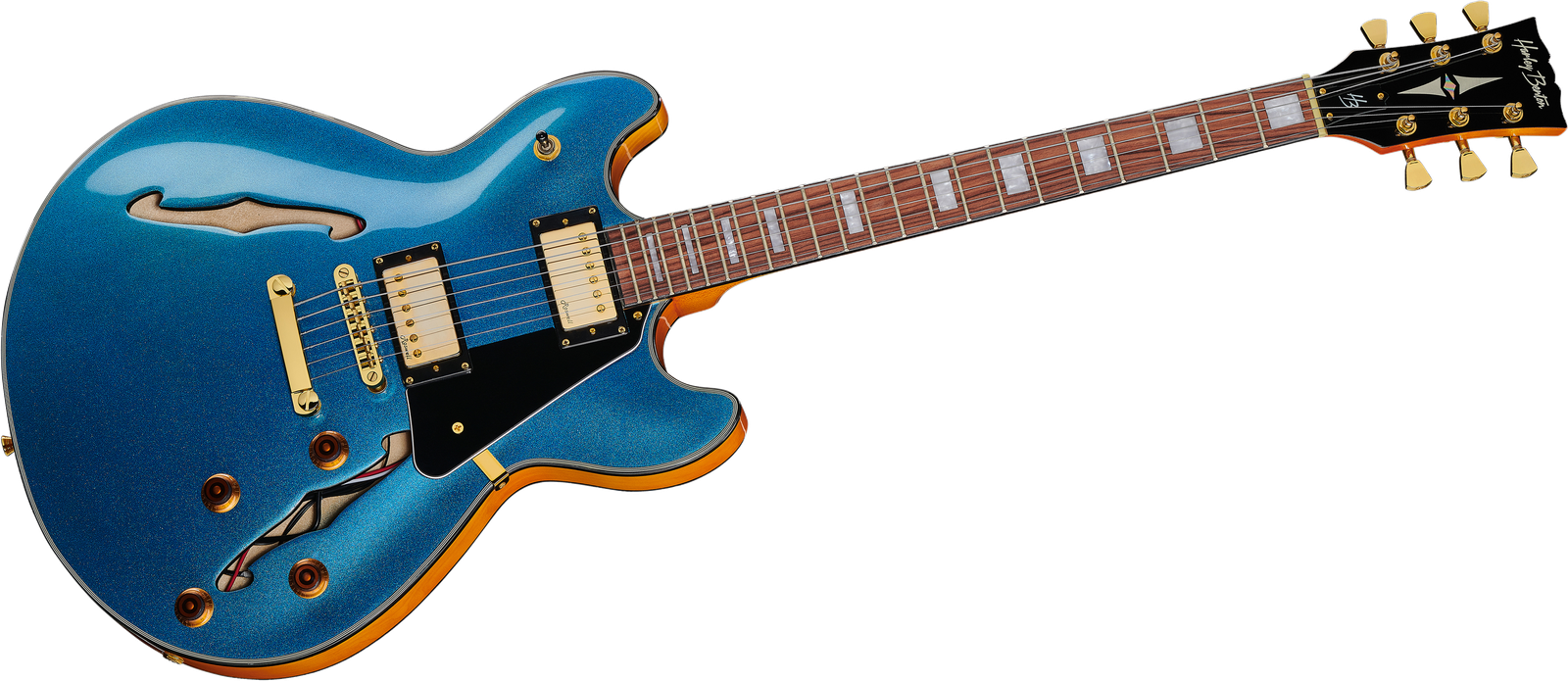 E-Gitarre Harley Benton HB-35Plus Metallic Blue