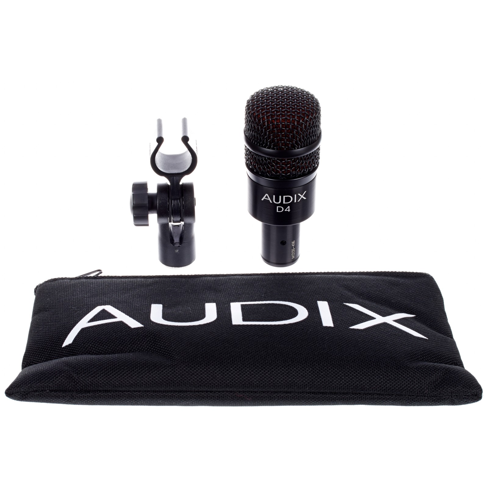 Audix D4 Mikrofon mit Tragebeutel und Mikrofonhalter