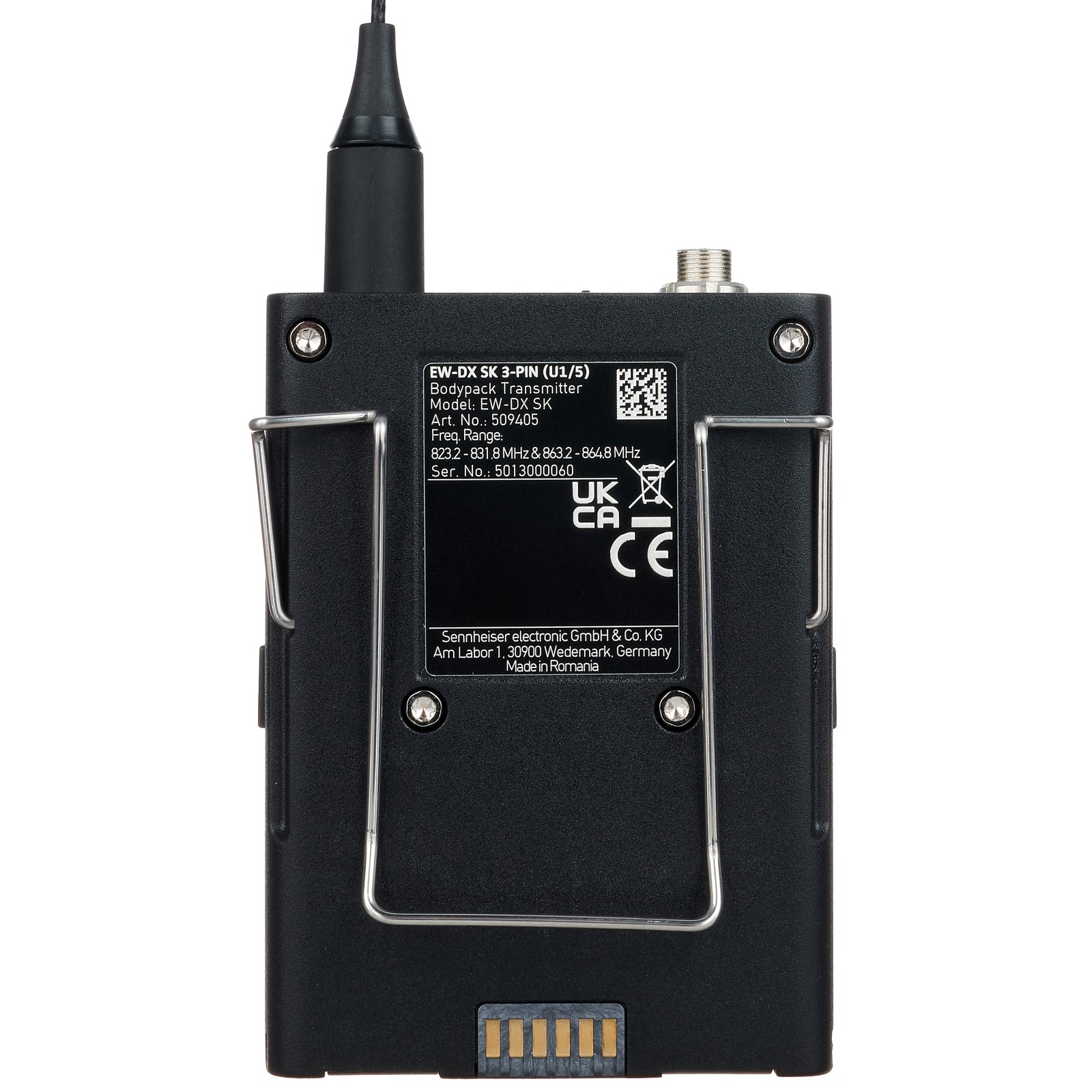 Sennheiser EW-DX SK 3-pin U1/5 Taschensender Rückseite