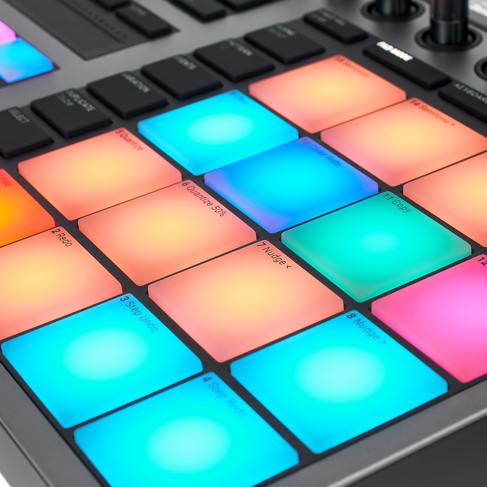Pads of the Native Instruments Maschine + stand-alone groovebox
