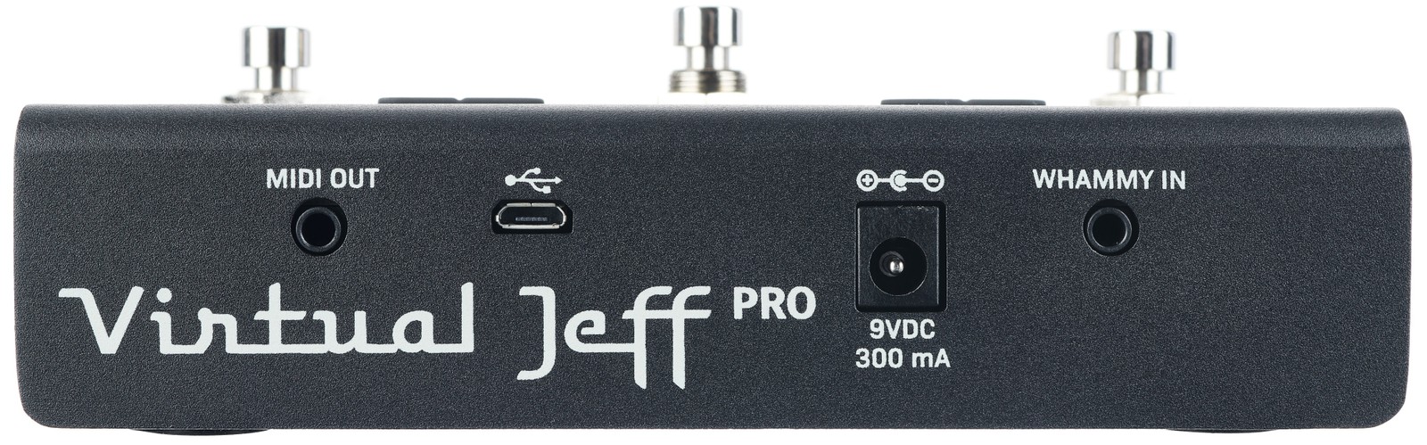 Rear side of the foot controller with Virtual Jeff logo