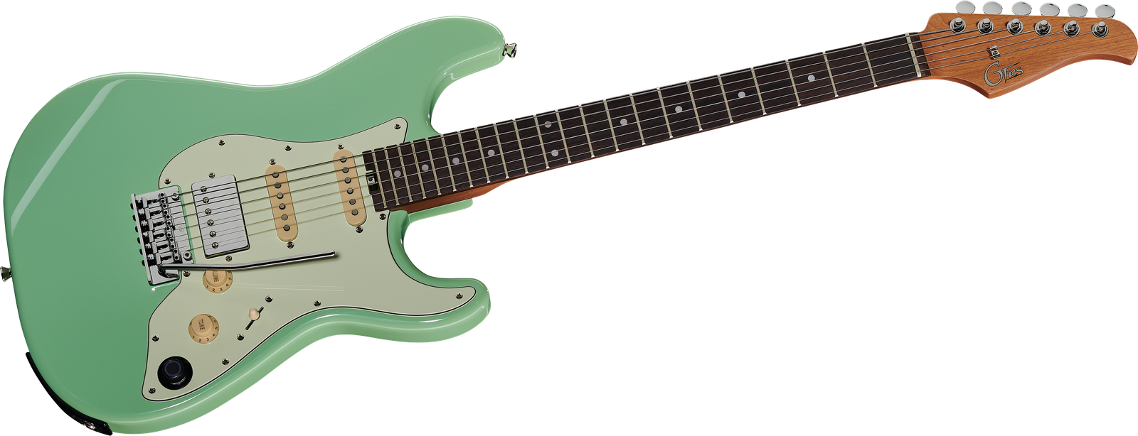 Grüne E-Gitarre Mooer GTRS Guitars Standard 800 SG Frontansicht