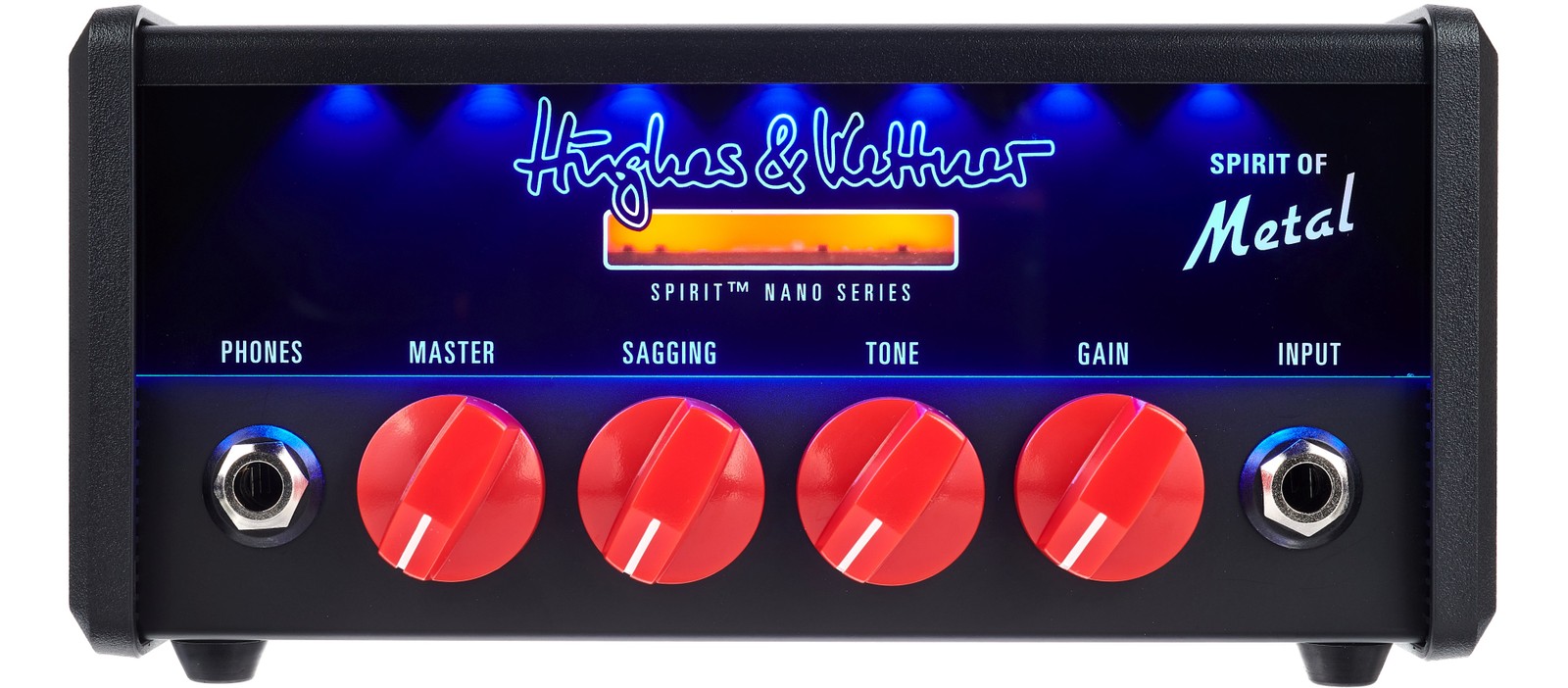Hughes & Kettner Spirit of Metal nano amp head, front view with controls