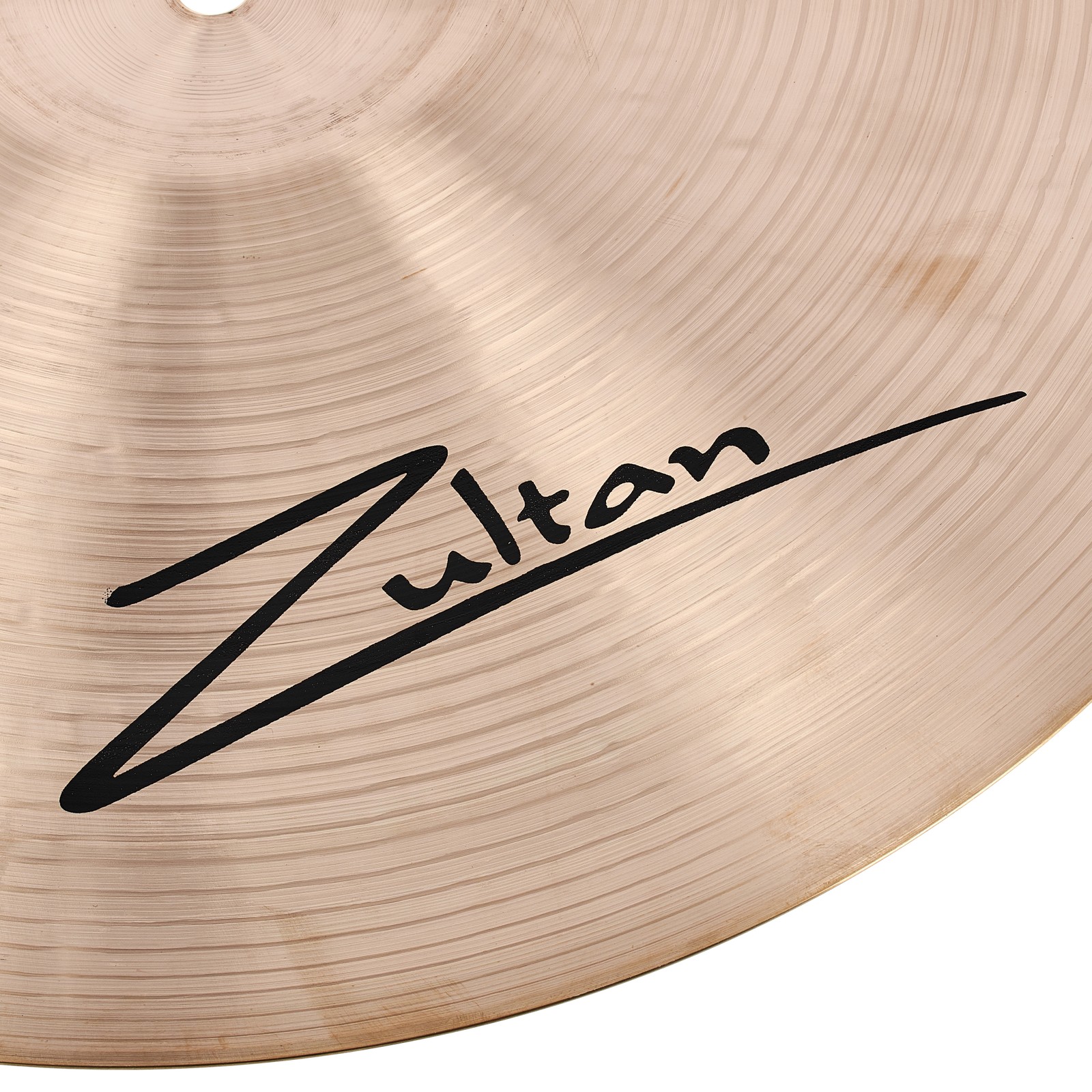 Manufacturer's logo on the Zultan 15" Caz Hi-Hat, jazz cymbals