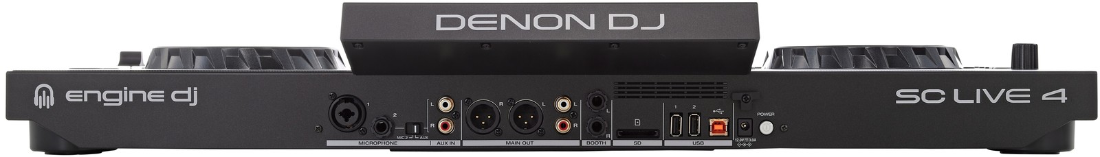Anschlüsse auf der Rückseite des Denon DJ SC Live 4