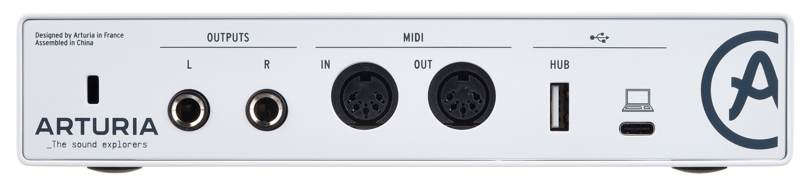 Back of the Arturia MiniFuse 2 White 2-Channel USB2.0 Audio Interface with USB-C Connection