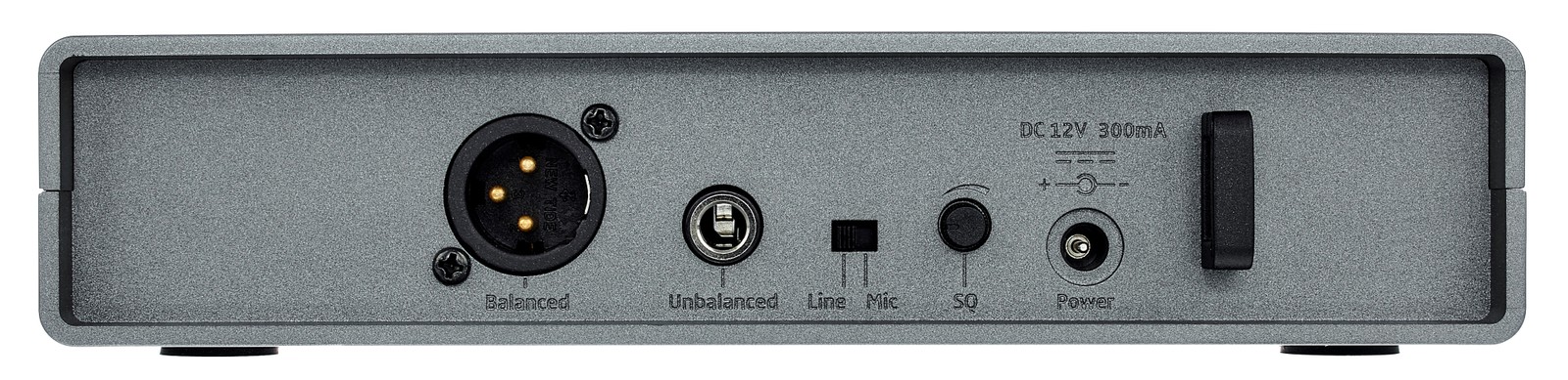 Rückseite mit Anschlüssen des Sennheiser EM-XSW1 Diversity Desktop Empfängers
