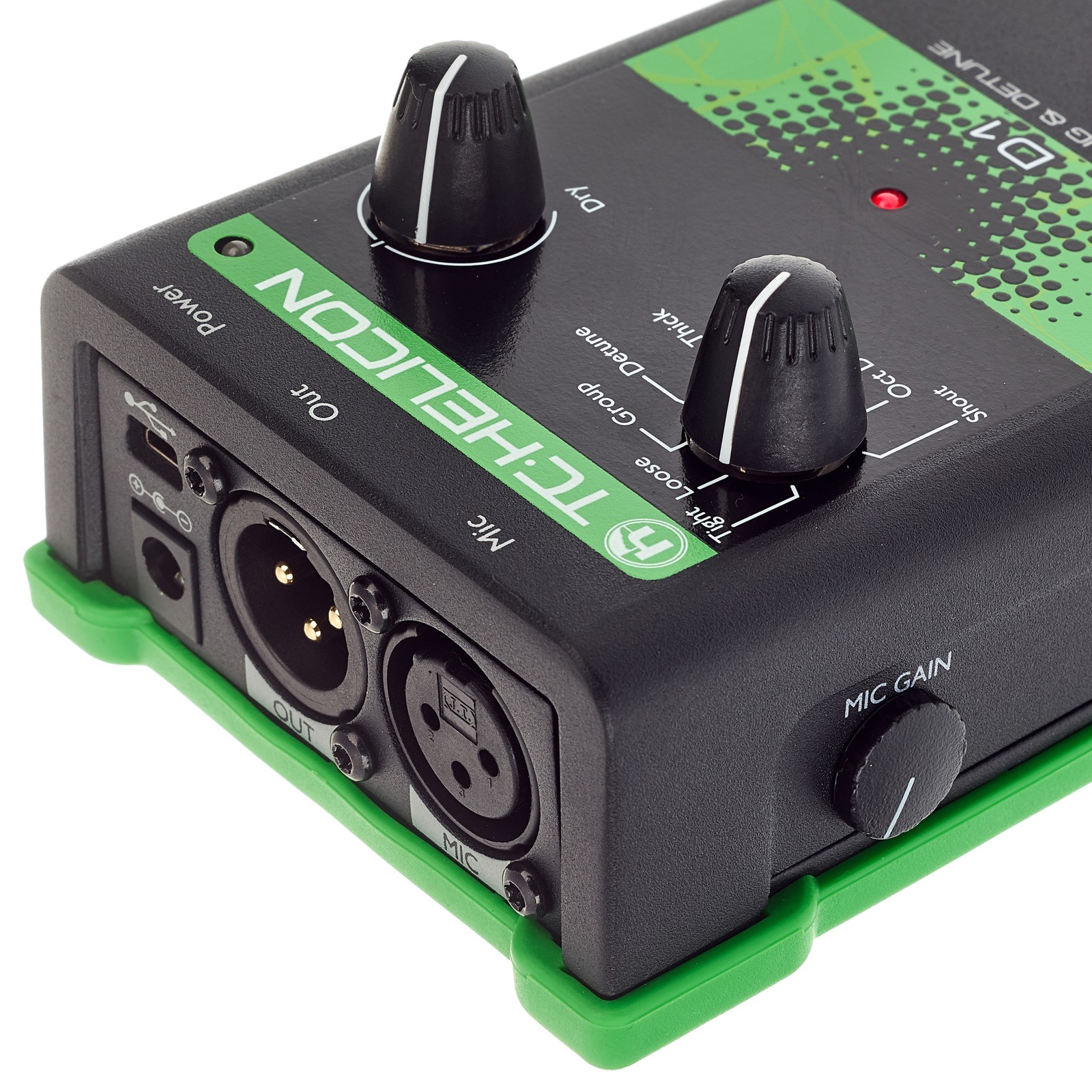 Anschlüsse am TC Helicon Voice Tone D1 Vocal-Prozessor Pedal