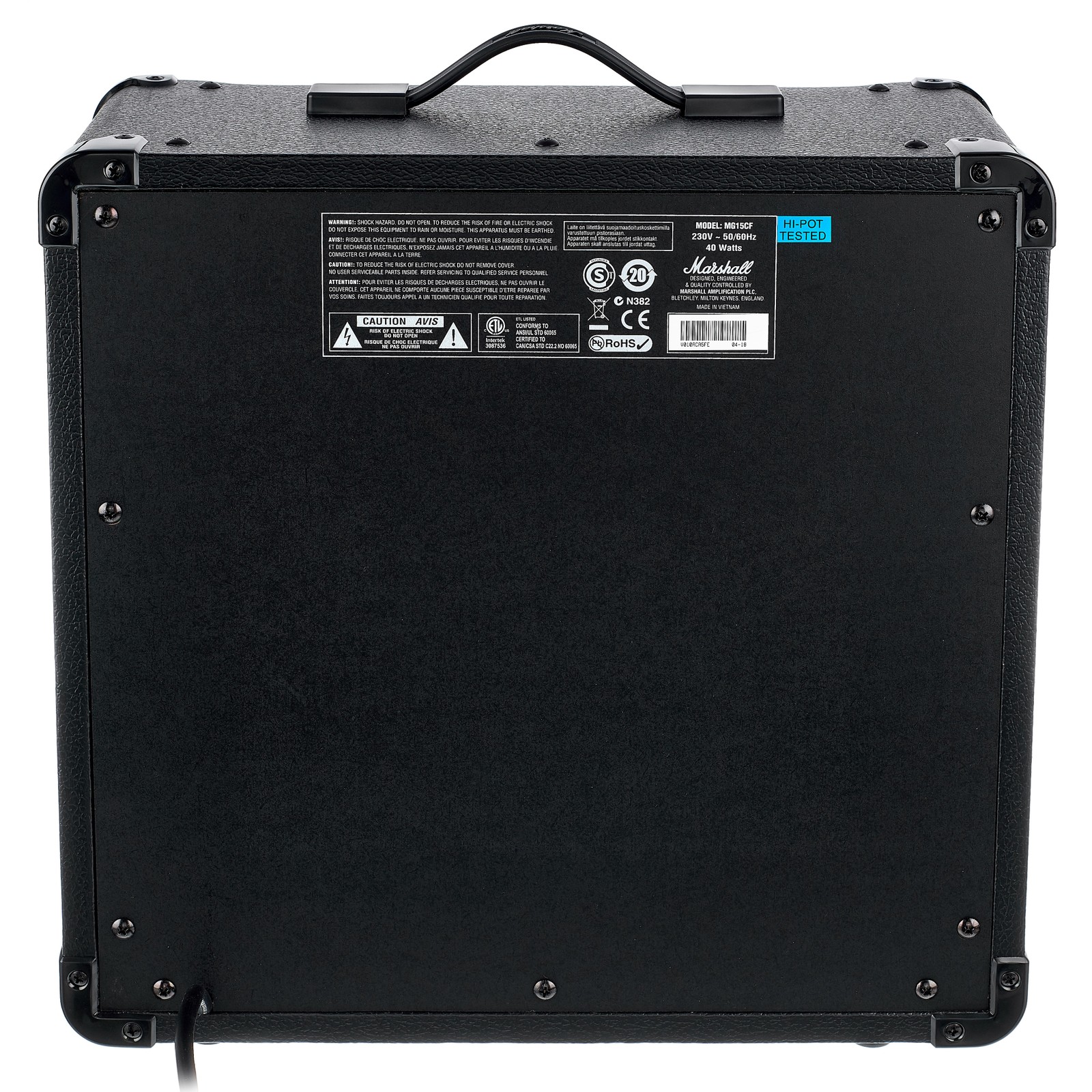 Marshall MG15G, Rückseite