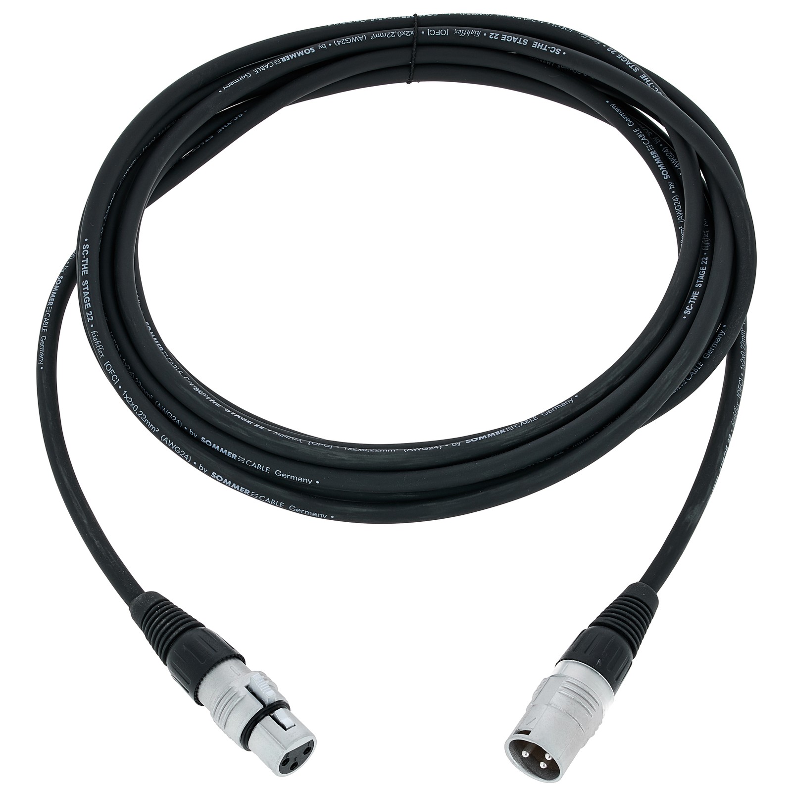 Sommer Cable Stage 22 SGHN BK 5m Mikrofonkabel