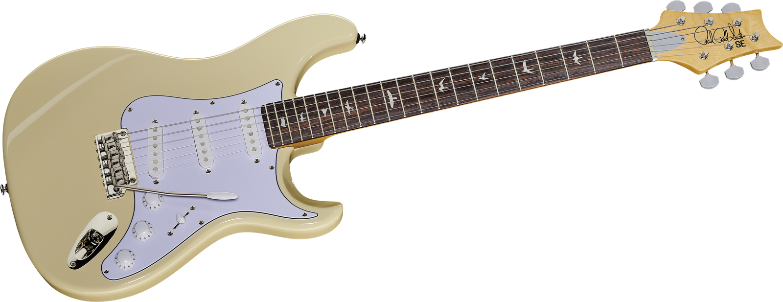 electric guitar PRS SE Silver Sky Moon White front