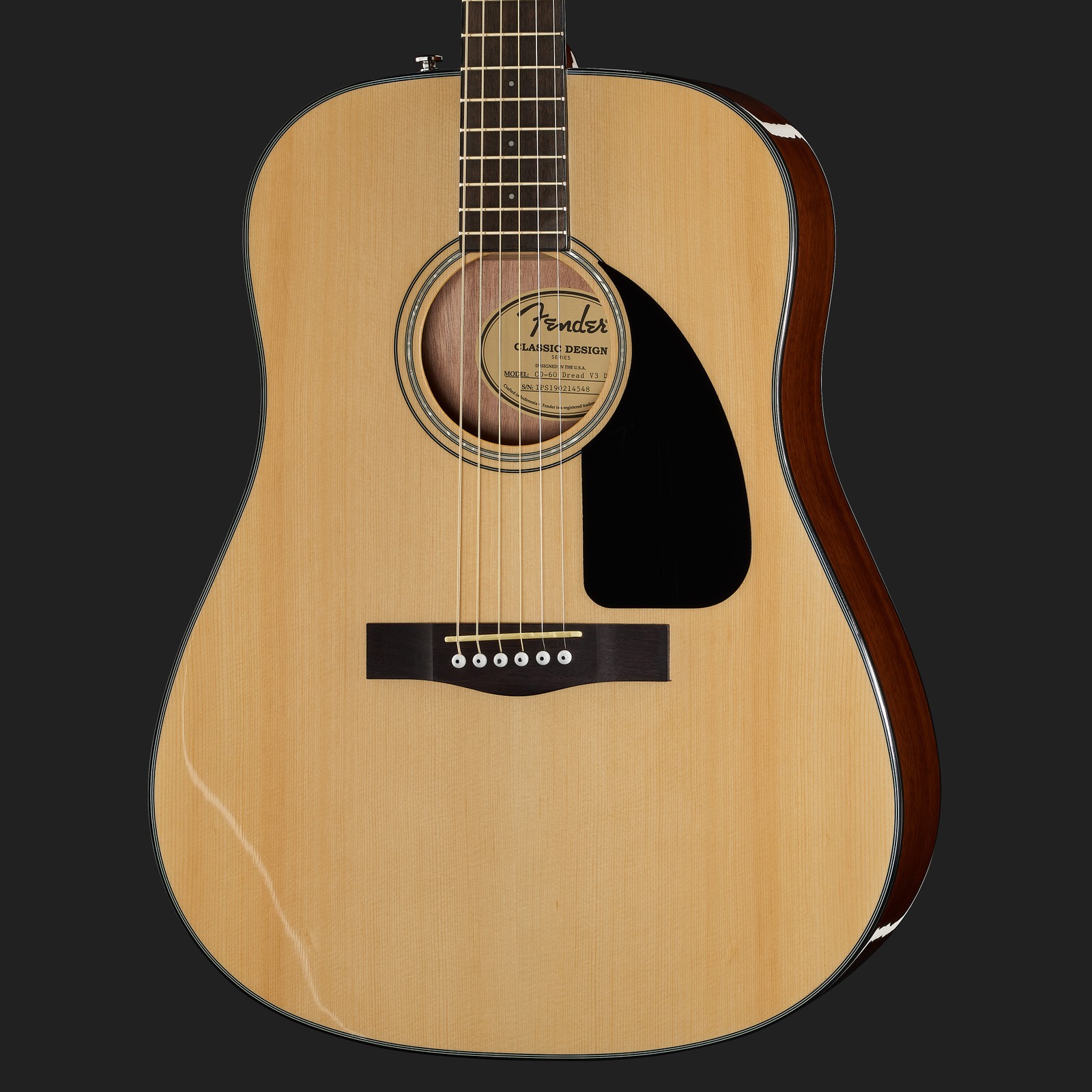 Body of the Fender CD-60 NA V3 Steel-String Guitar