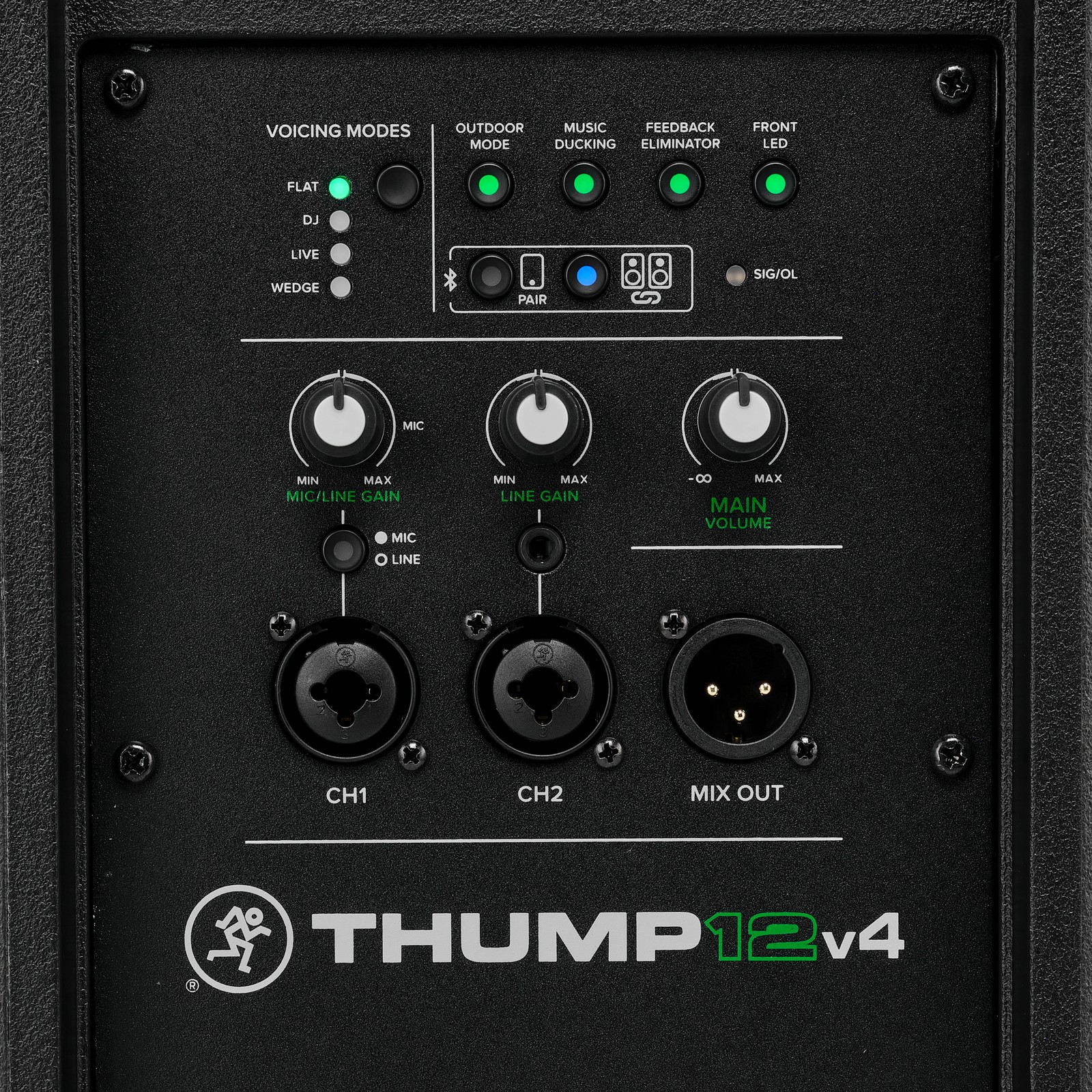 Bedienfeld des Mackie Thump 12v4 Aktivlautsprechers