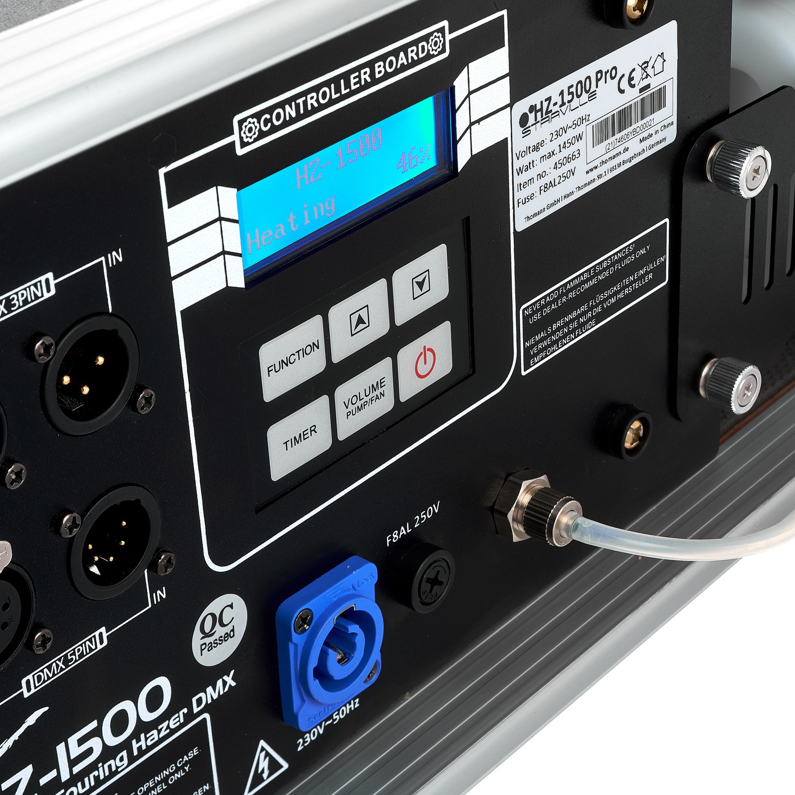 Stairville HZ-1500 Pro Touring Hazer DMX, controls and display