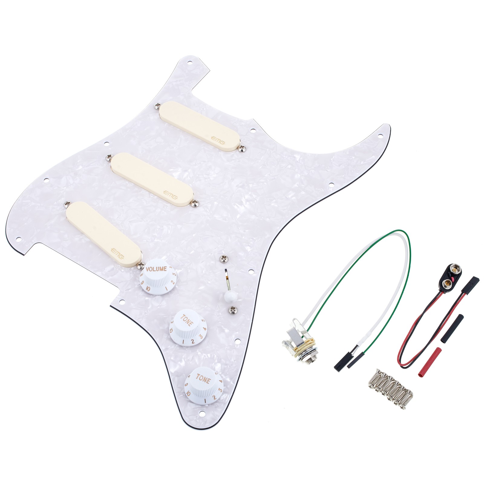 Battipenna bianco effetto madreperla EMG DG 20 David Gilmour con accessori