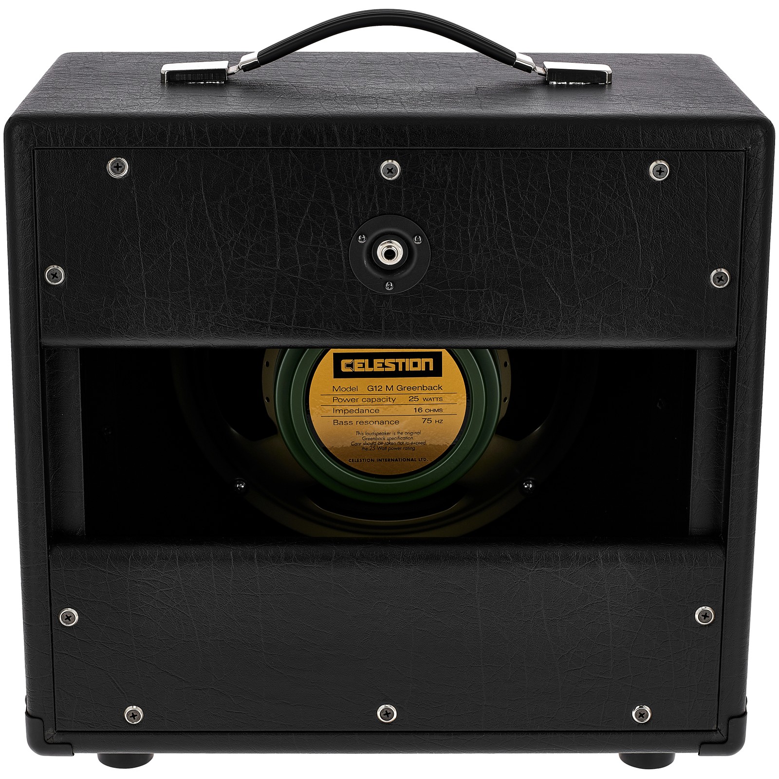 Celestion speaker inside the TWS Speaker Cab, Stealth black