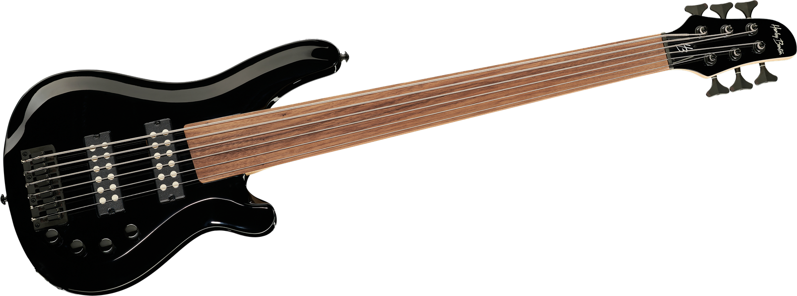 6-saitiger Fretless Bass Harley Benton B-650FL BK Progressive Series