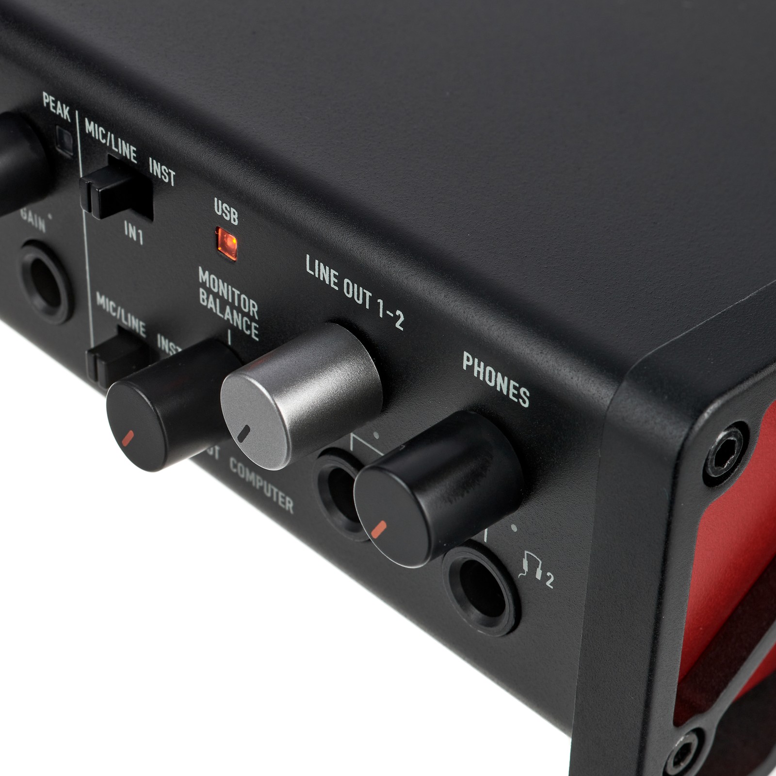 Regler am Tascam US-4x4HR 4-Kanal USB 2.0 Audiointerface