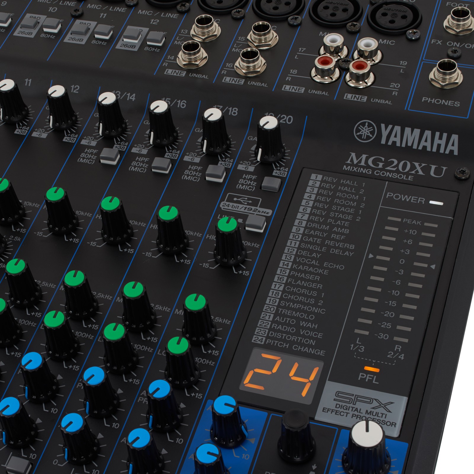 Regler und Effekte am Yamaha MG20 XU Mischpult