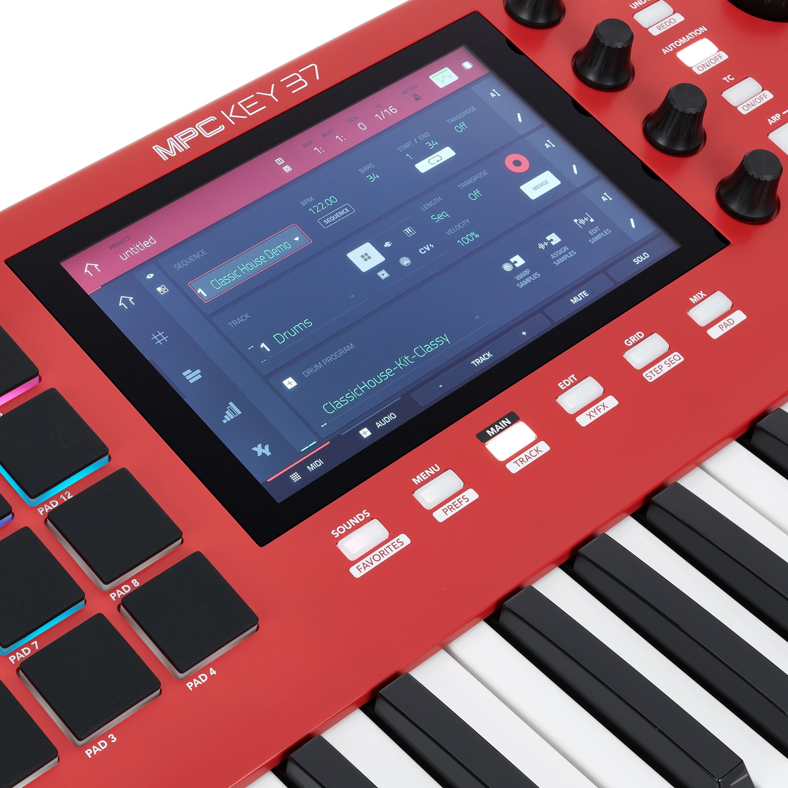 Display des AKAI Professional MPC Key 37