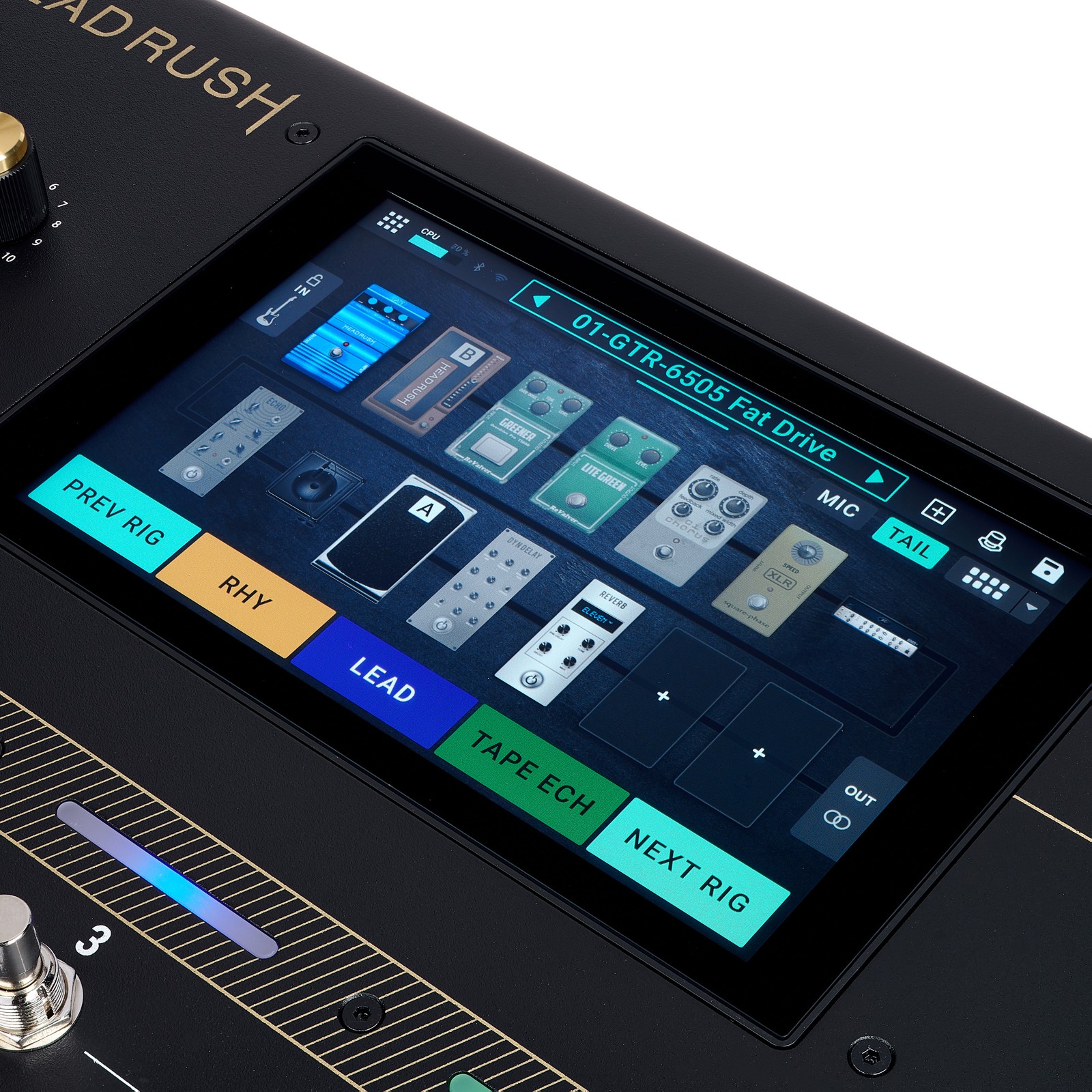 Headrush Core Multieffektpedal Display