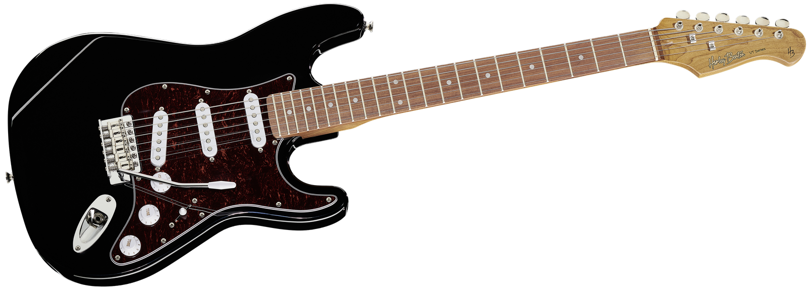 Frontansicht der E-Gitarre Harley Benton ST-62 BK Vintage Series