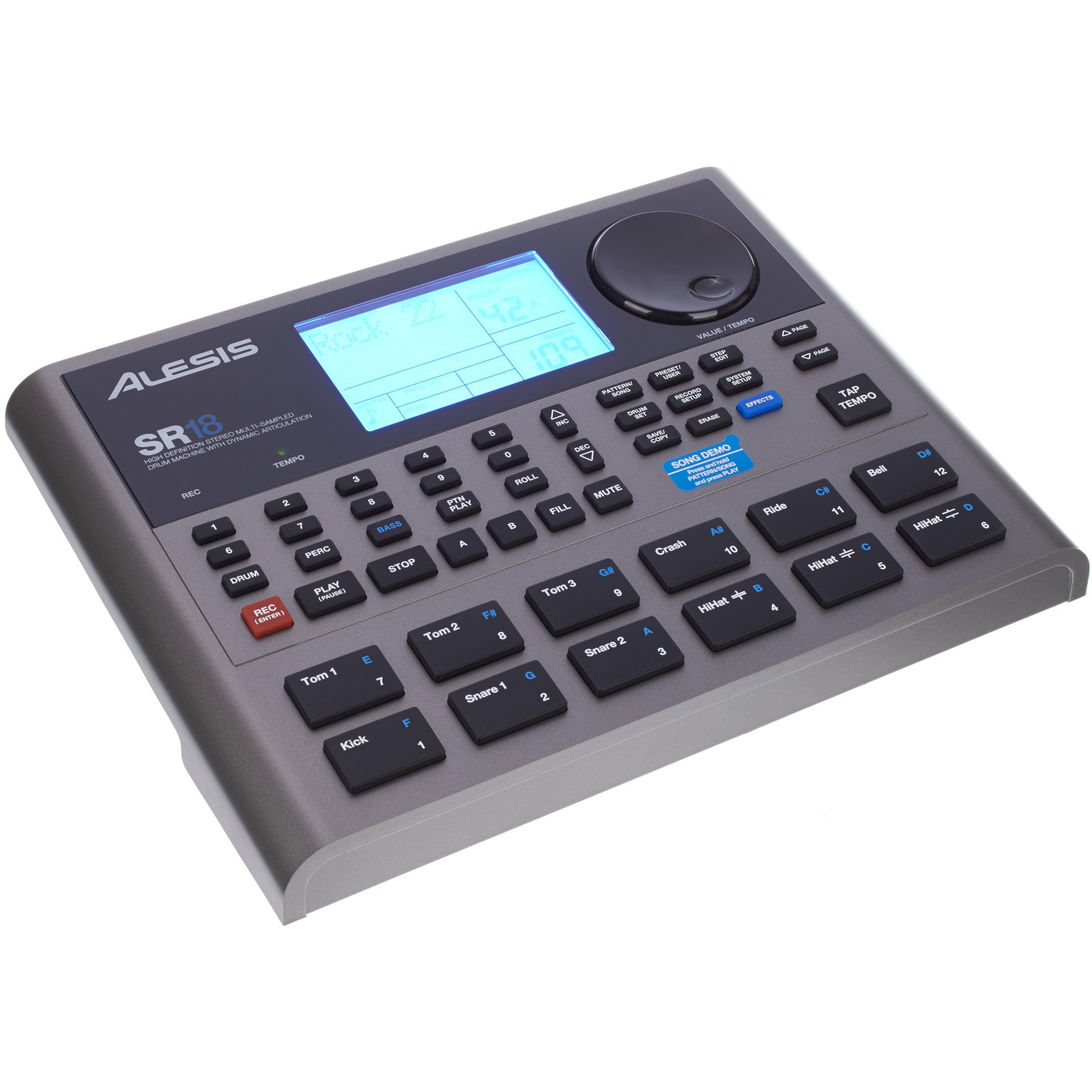 Alesis SR18 Drum Computer mit leuchtendem Display