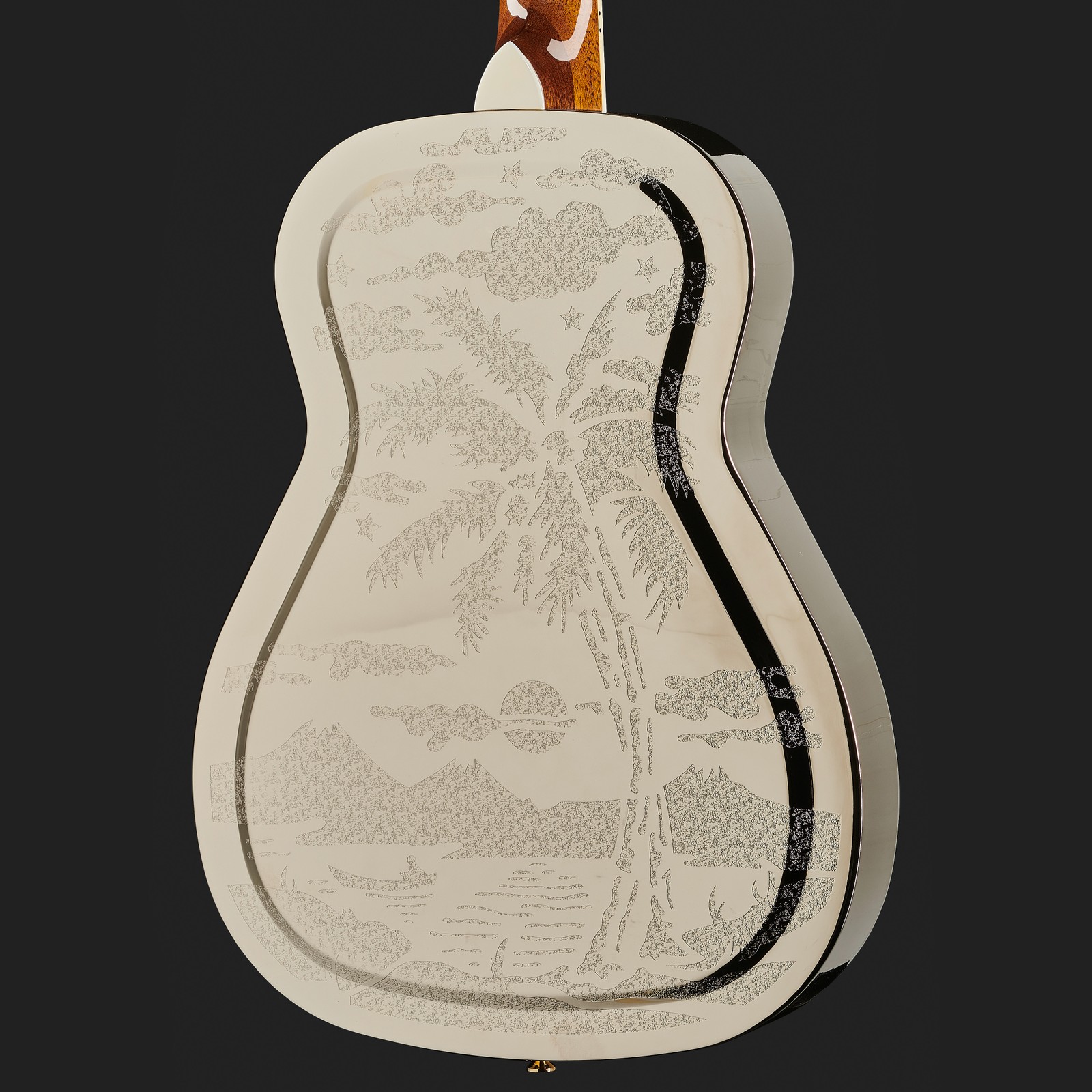 Primo piano del Harley Benton Custom Line CLR-ResoElectric Chitarra resofonica in Mi